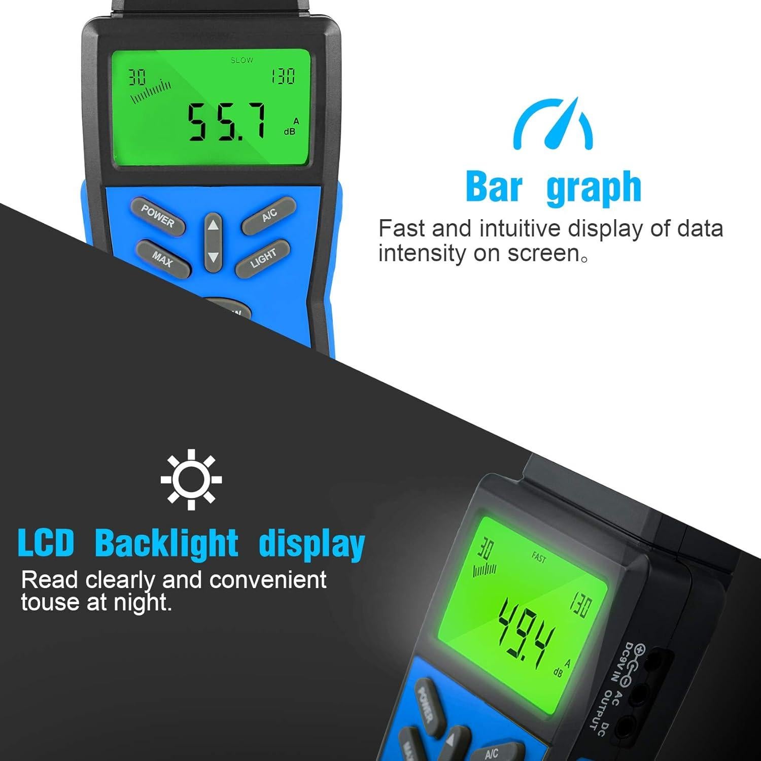 Medidor de Decibelios Portátil INFURIDER con Pantalla LCD