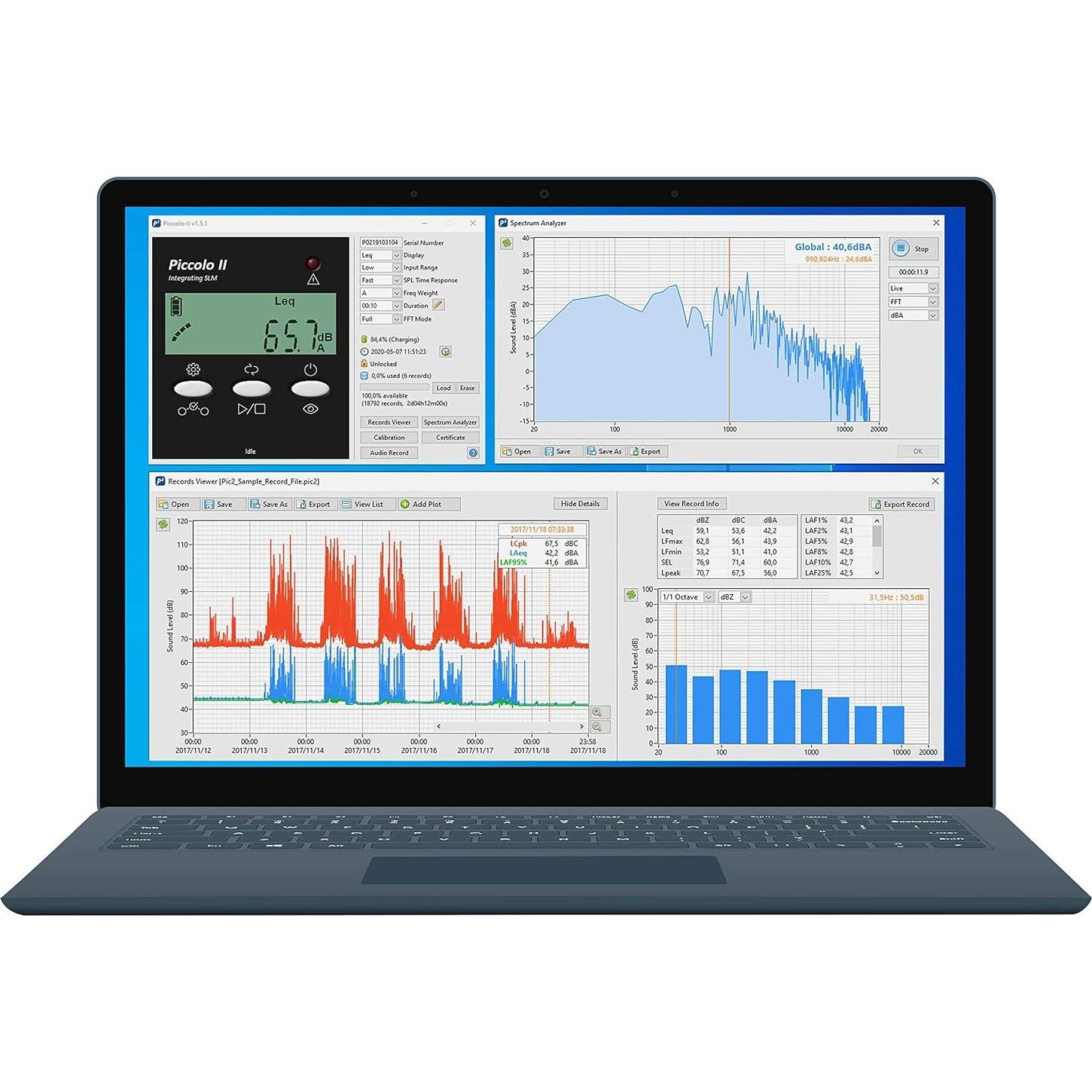 Medidor de Nivel de Sonido Piccolo 2 SLM Profesional con Software