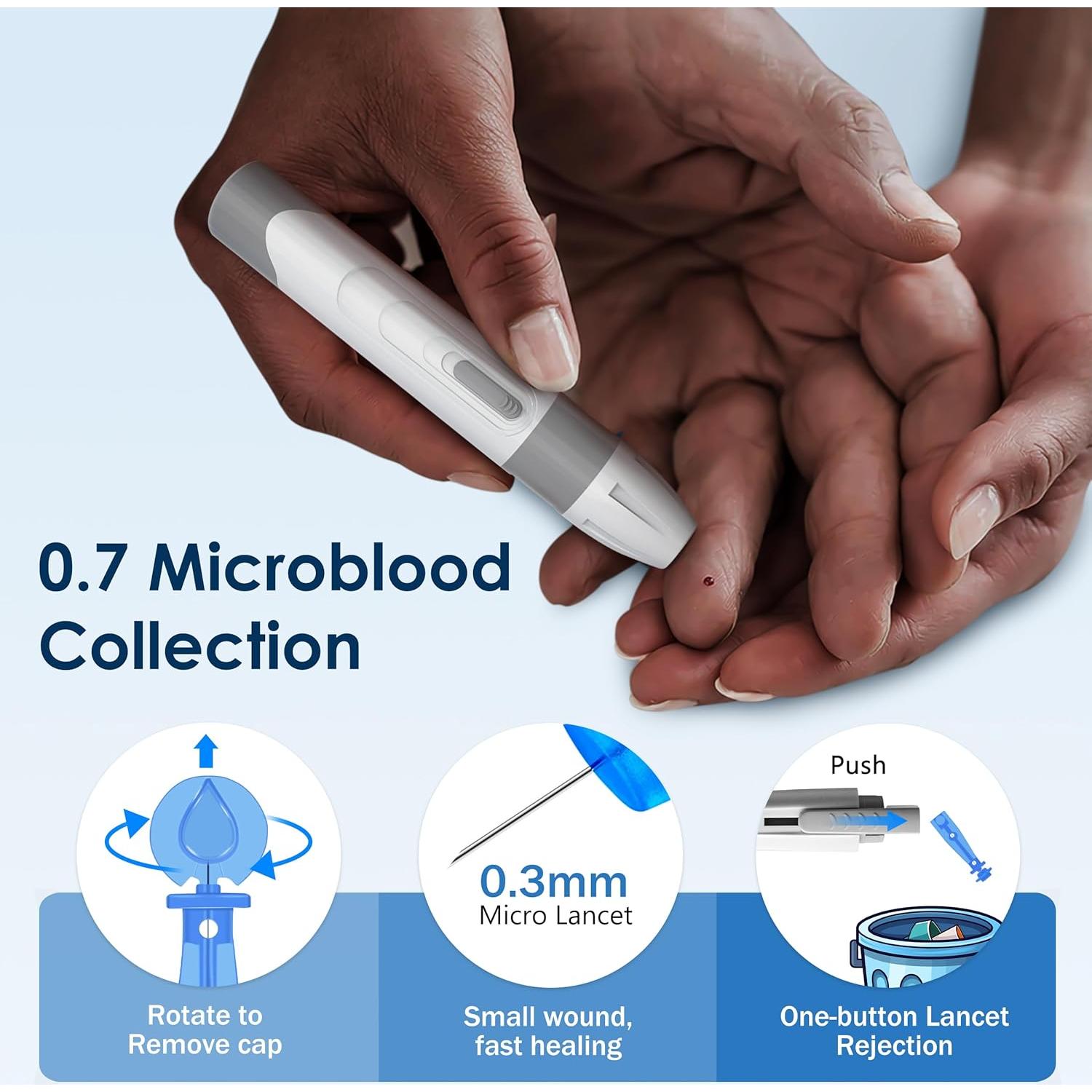 Kit de Monitor de Glucosa Bioland G-425-1 con 100 Tiras y Lancetas