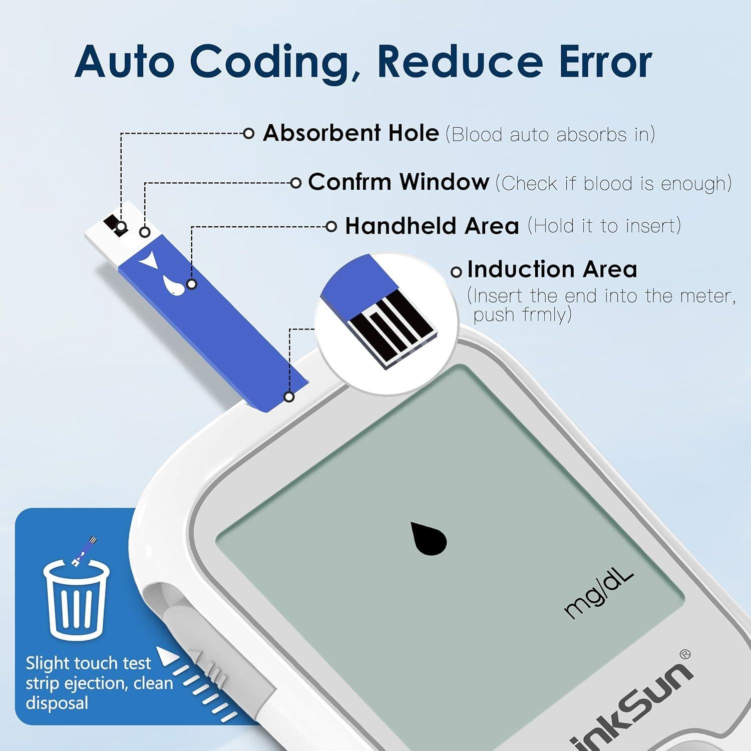 Kit de Monitor de Glucosa Bioland G-425-1 con 100 Tiras y Lancetas