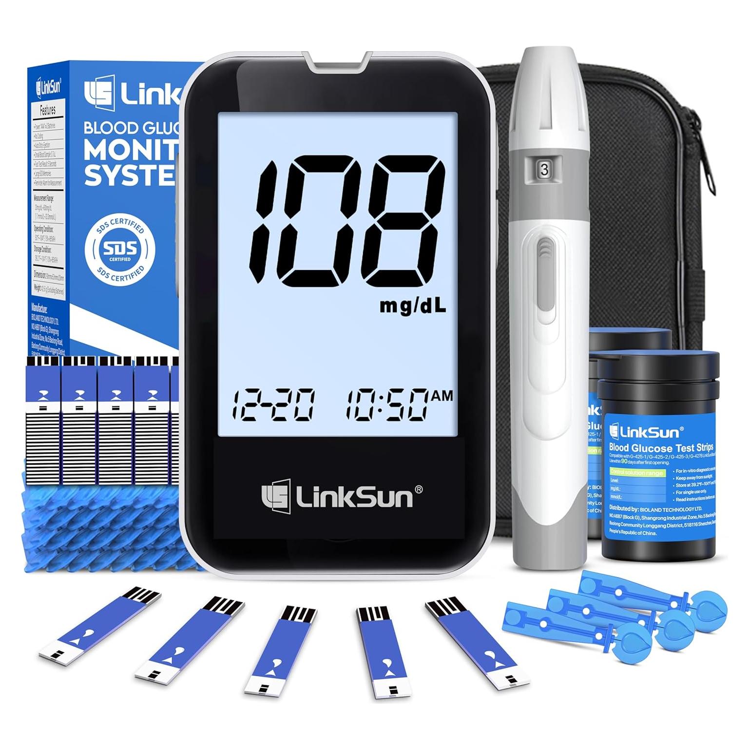 Kit Monitor de Glucosa Bioland G-425-2V con 100 Tiras y Lancetas