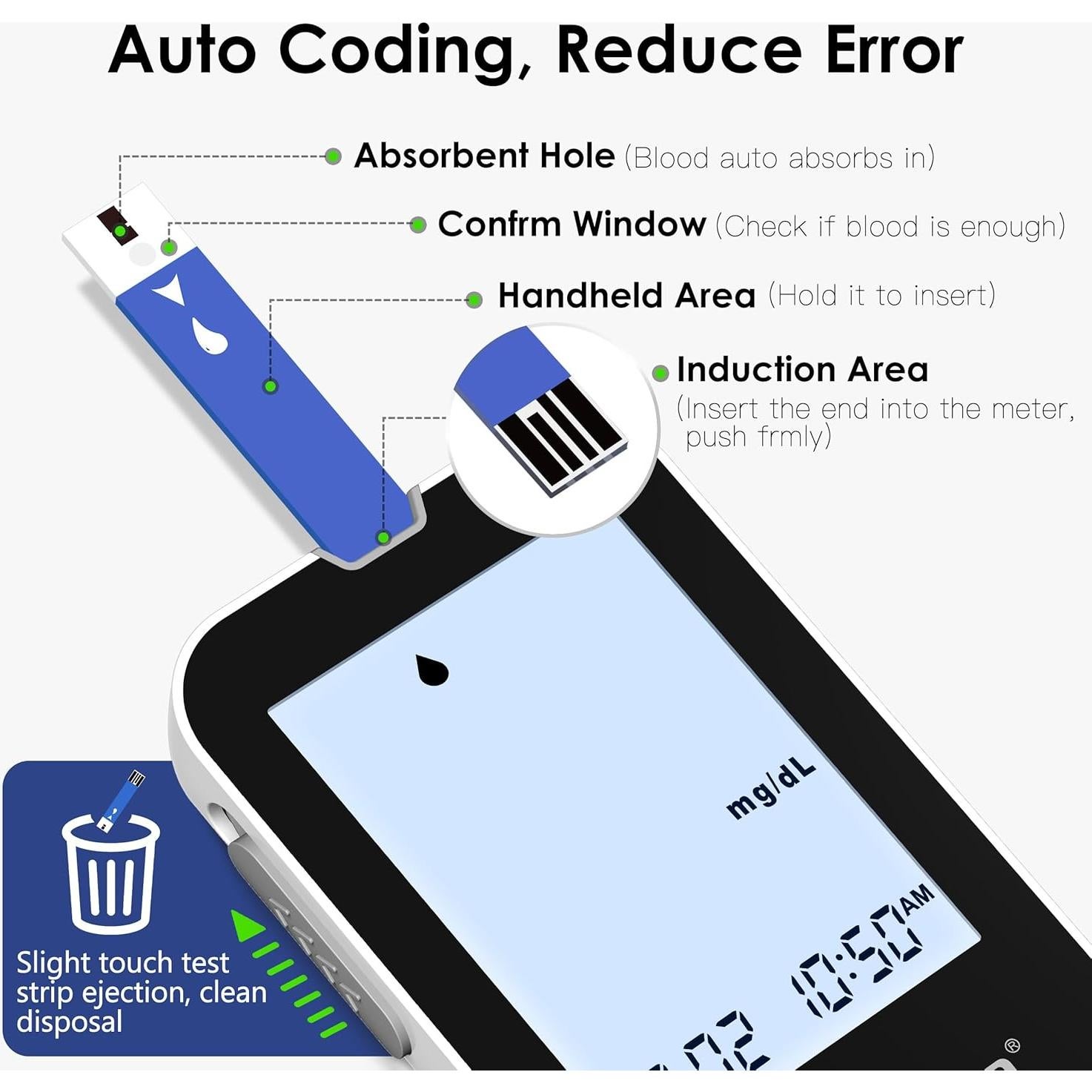 Kit Monitor de Glucosa Bioland G-425-2V con 100 Tiras y Lancetas