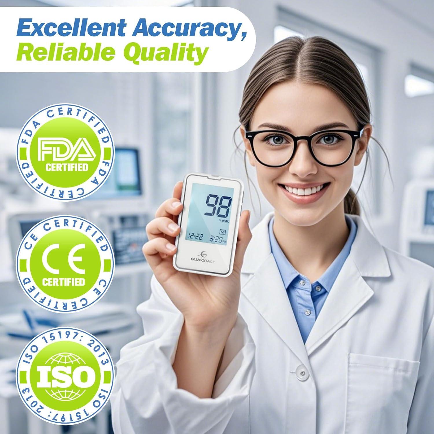 Kit Monitor de Glucosa Glucoracy G-425-2 con 50 Tiras y Lancetas