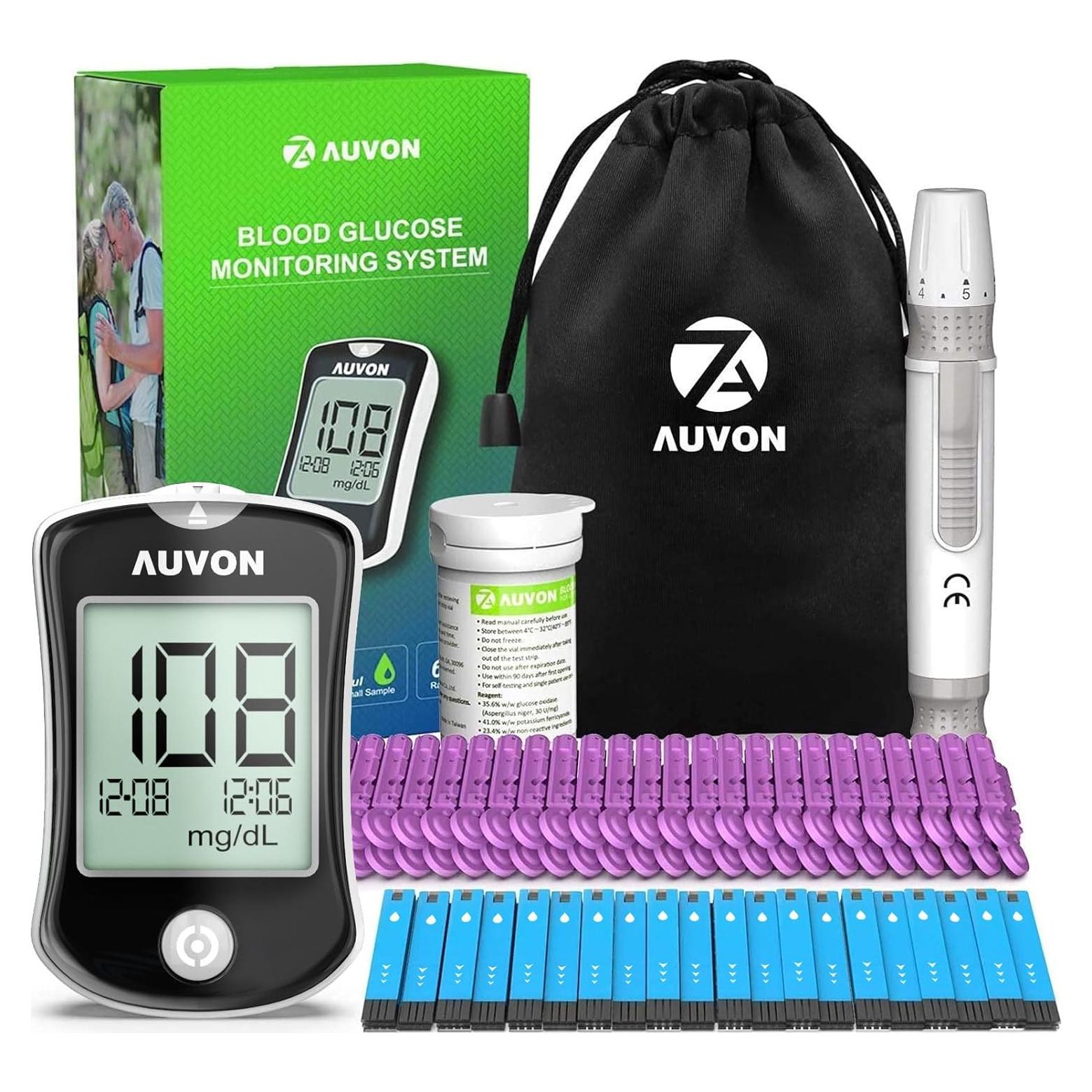 Kit de Monitor de Glucosa AUVON DS-W con 50 Tiras y Lancetas