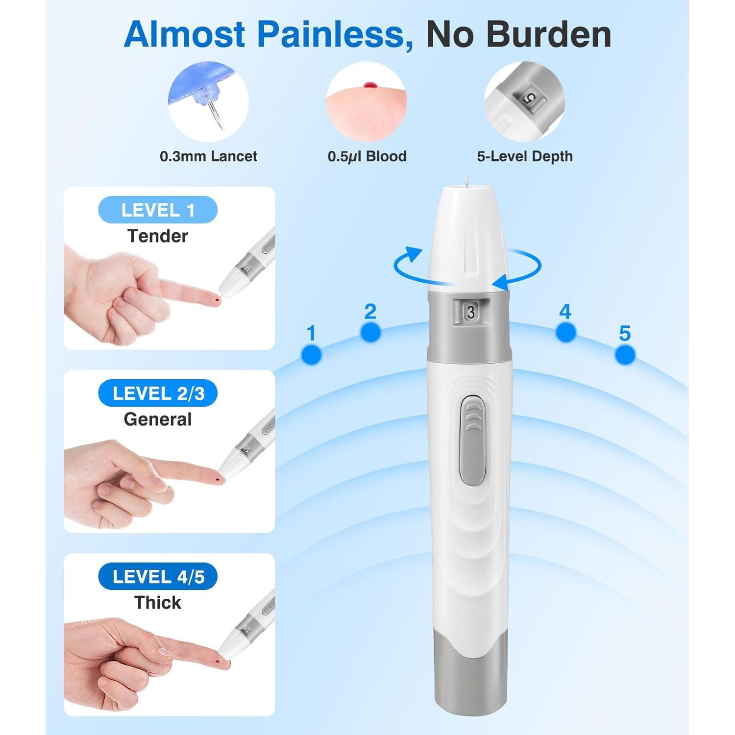 Kit de Monitor de Glucosa Glucoracy G-425 con 50 Tiras y Lancetas