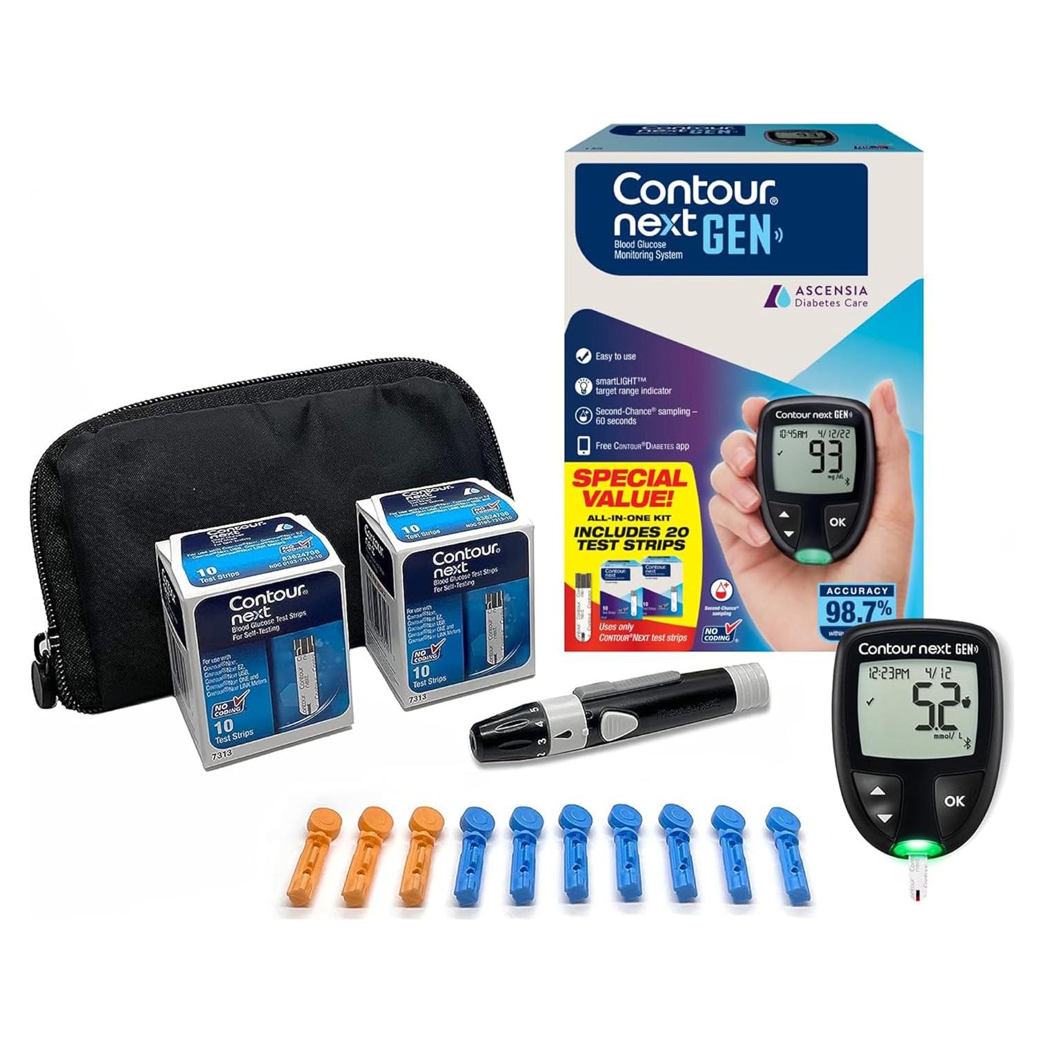 Kit de Monitoreo de Glucosa Ascensia CONTOUR NEXT GEN - 20 Tiras