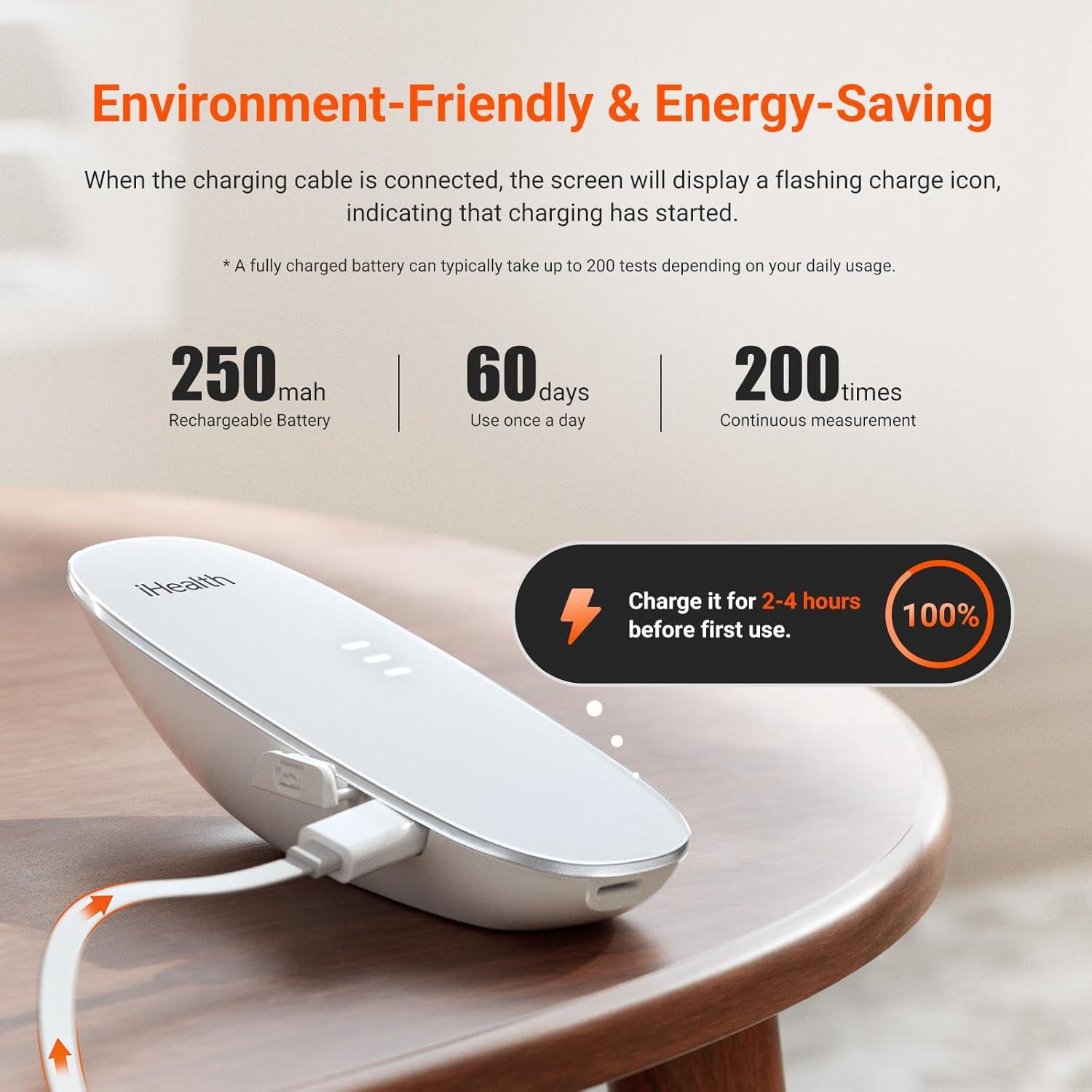 iHealth Gluco+ Monitor de Glucosa BG5S100 Inalámbrico con 100 Tiras