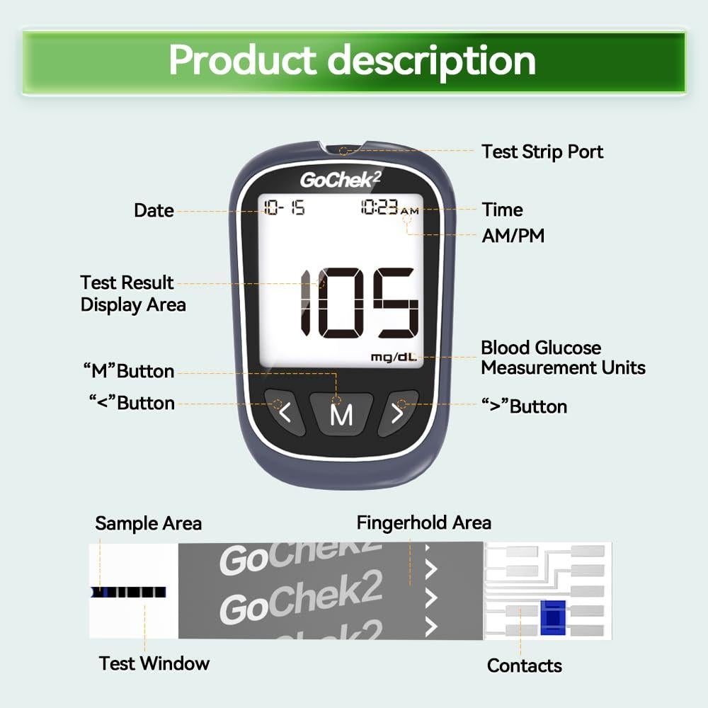 Kit Monitor de Glucosa MicroTech 100 Tiras y Lancetas