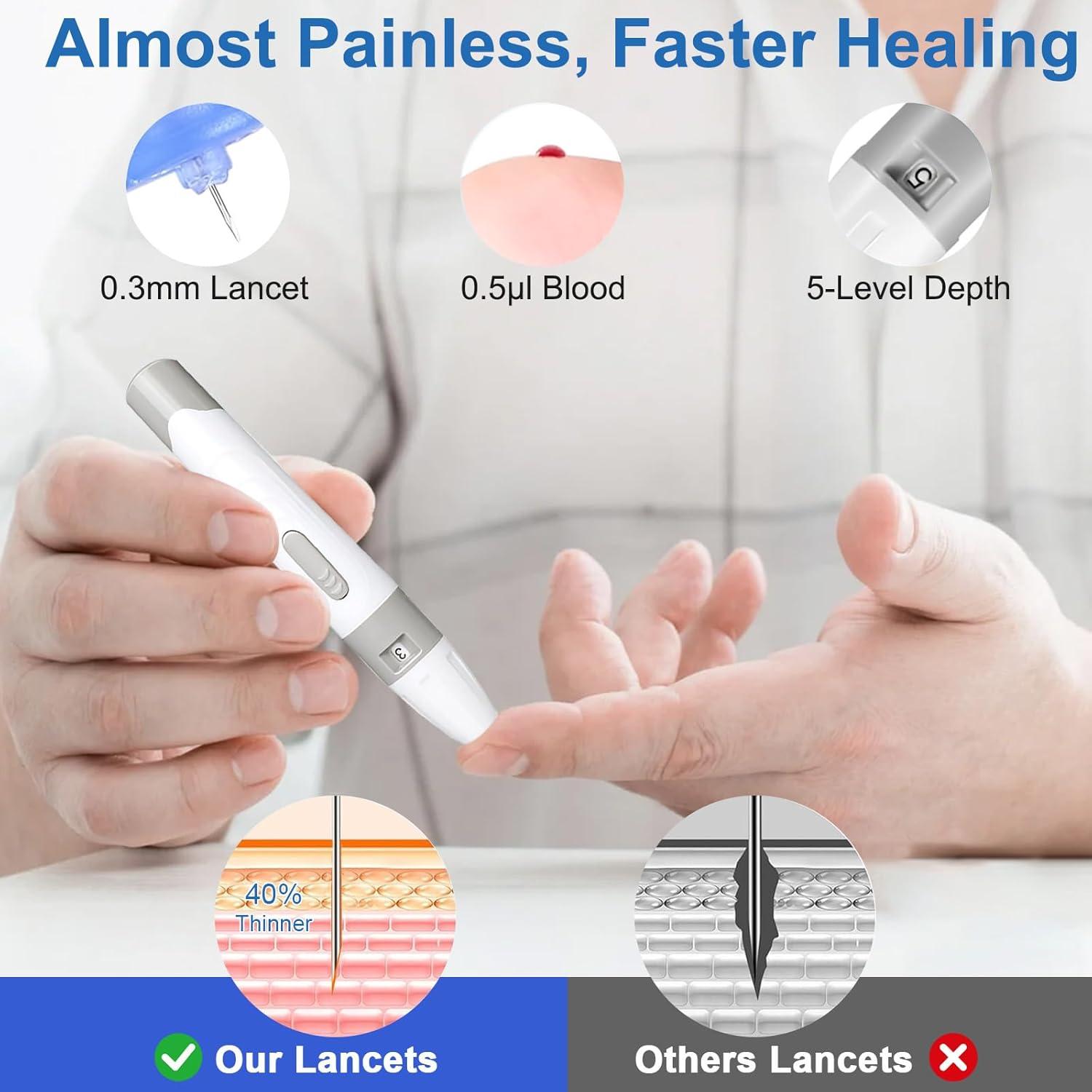 Kit Monitor de Glucosa CAKRNPS G-425-3 con 100 Tiras y Lancetas