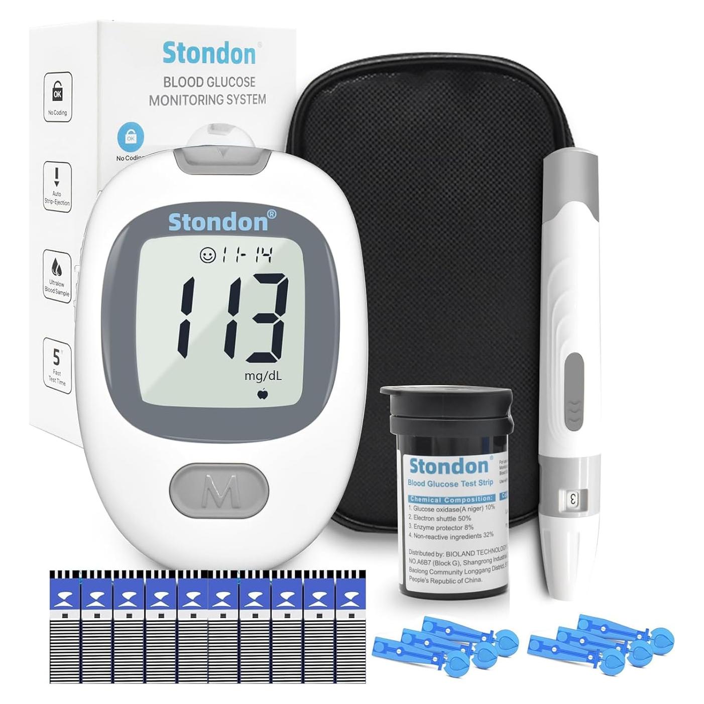 Kit de Monitor de Glucosa Stondon G-430 con 50 Tiras y Lancetas