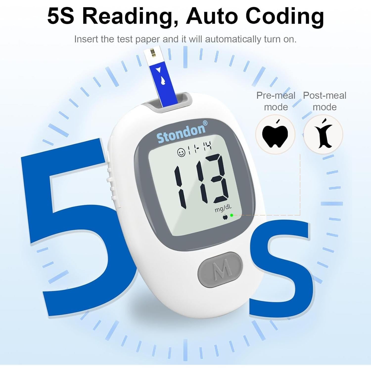 Kit de Monitor de Glucosa Stondon G-430 con 50 Tiras y Lancetas