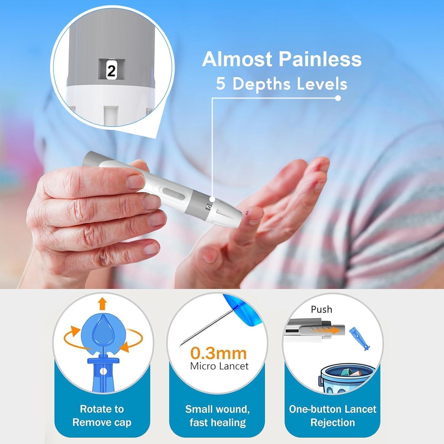 Kit de Monitor de Glucosa Stondon G-430 con 50 Tiras y Lancetas