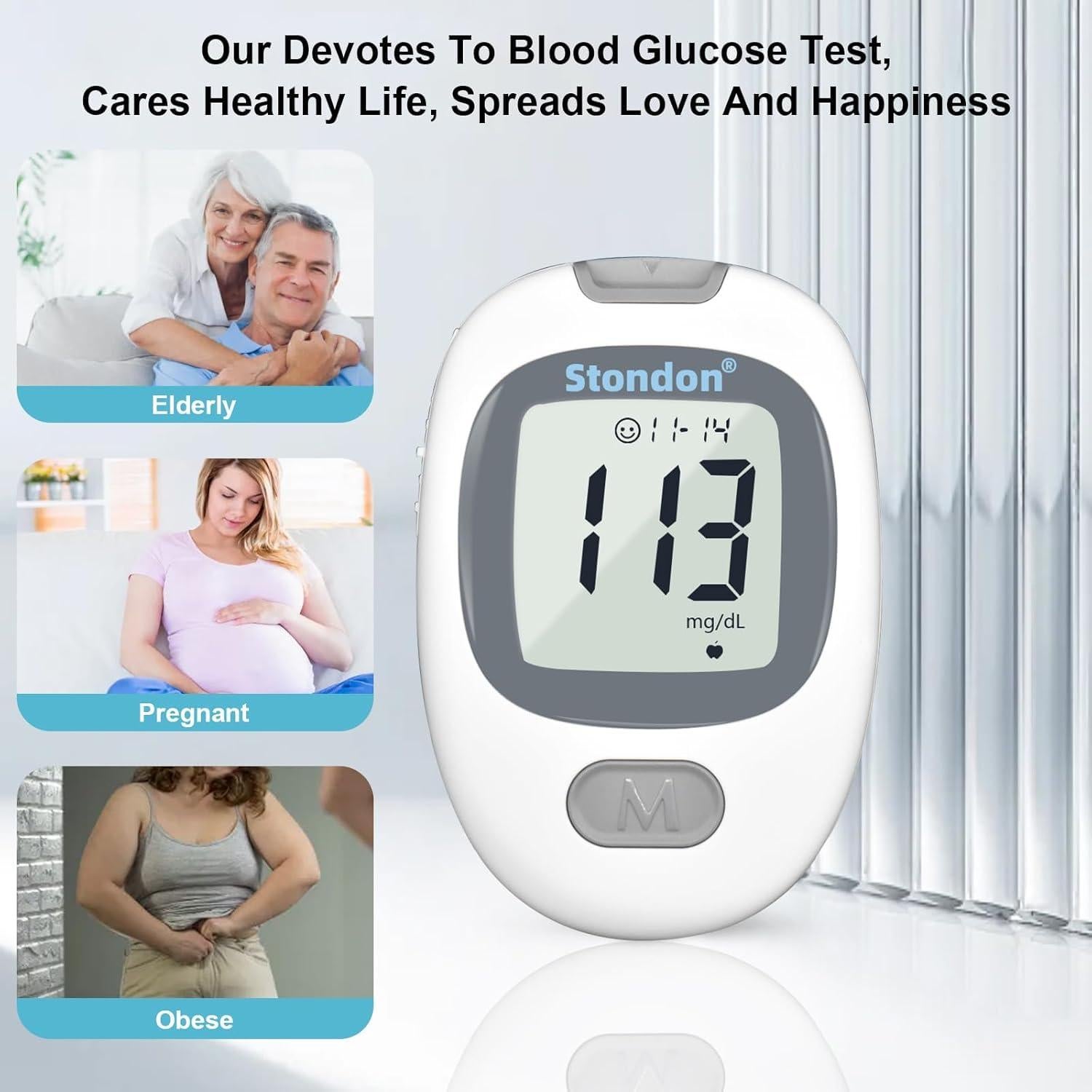 Kit de Monitor de Glucosa Stondon G-430 con 50 Tiras y Lancetas