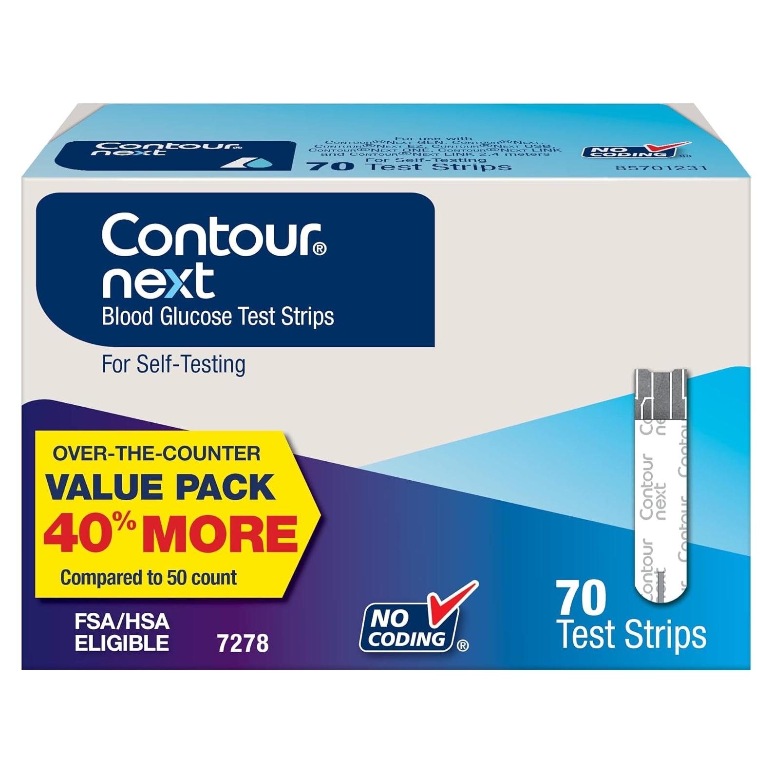 Tiras de Prueba de Glucosa Ascensia Contour Next 70 Unidades