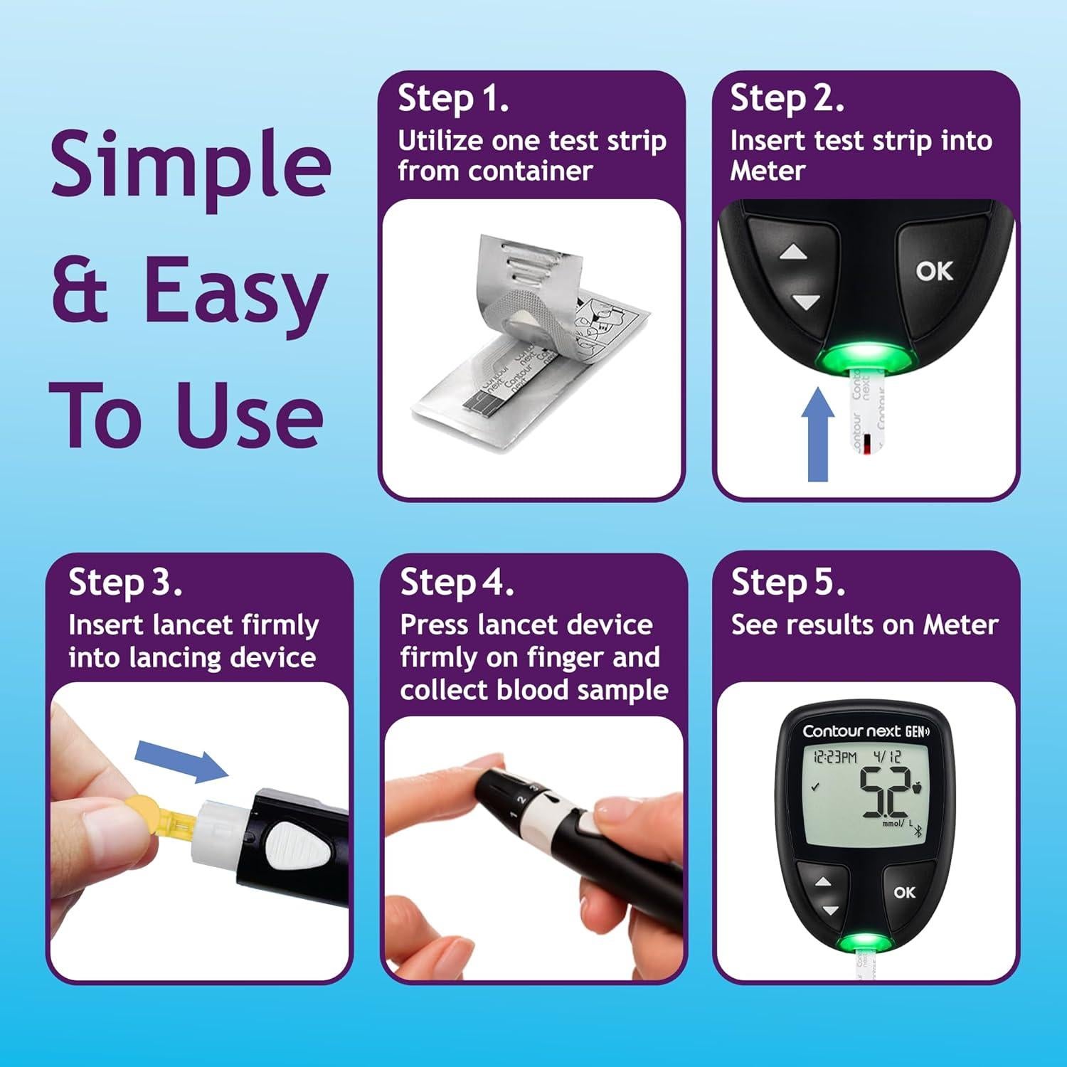 Tiras de Prueba de Glucosa Ascensia Contour Next 70 Unidades