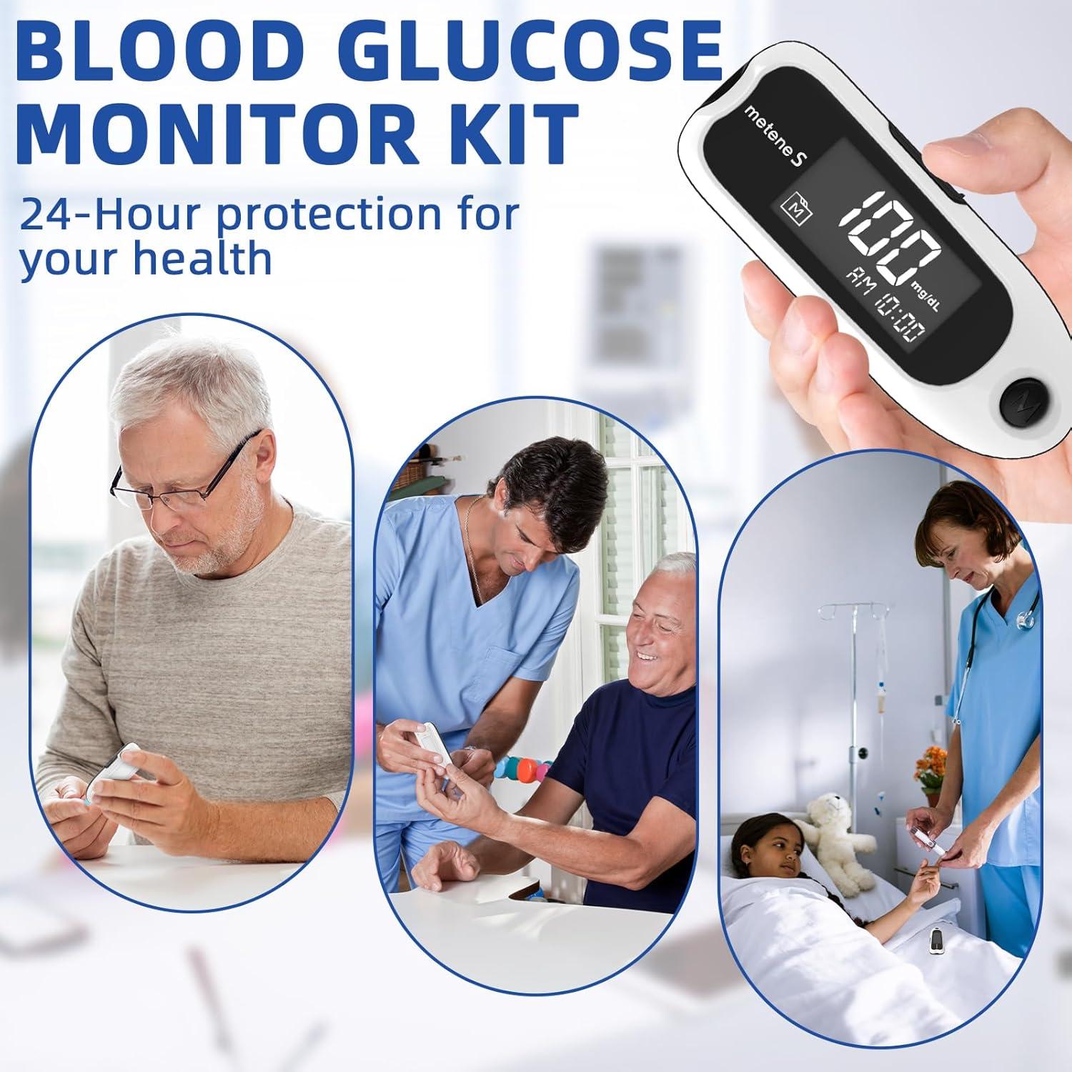 Kit de Monitor de Glucosa Metene S con 50 Tiras y Lancetas
