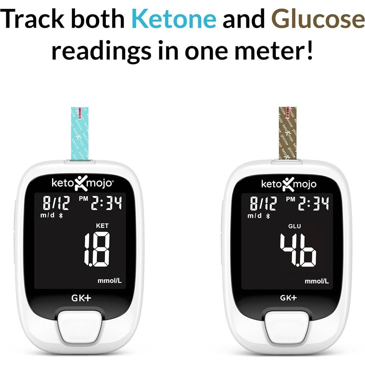 KETO-MOJO GK+ Medidor de Glucosa y Cetonas Bluetooth con App