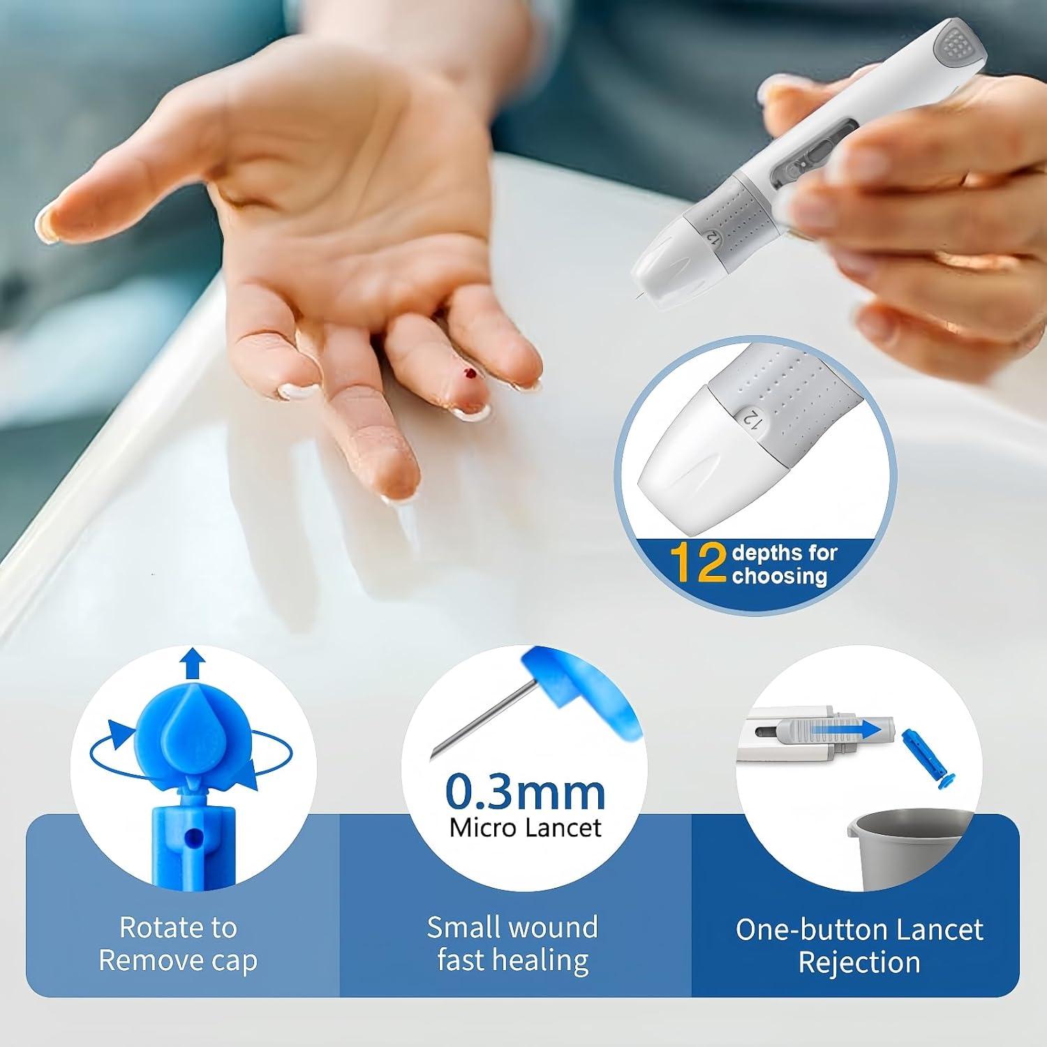 Kit de Monitor de Glucosa Careliving BGM101 - 100 Tiras y Lancetas