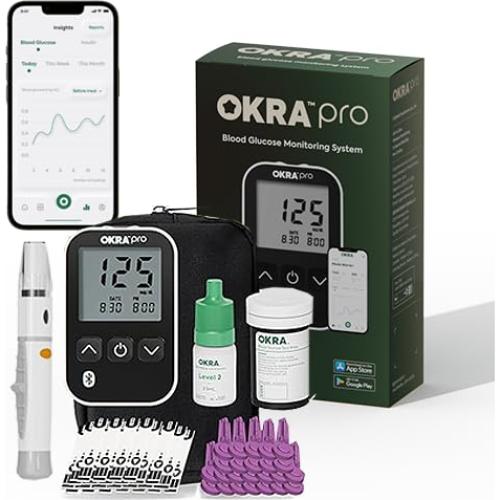 Kit de Monitor de Azúcar en Sangre OKRA PRO - 25 Tiras, Resultados en 5s