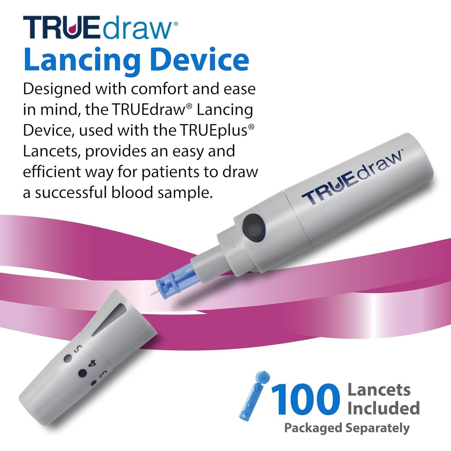 Medidor de Glucosa en Sangre TRUENESS con 100 Tiras y Lancetas