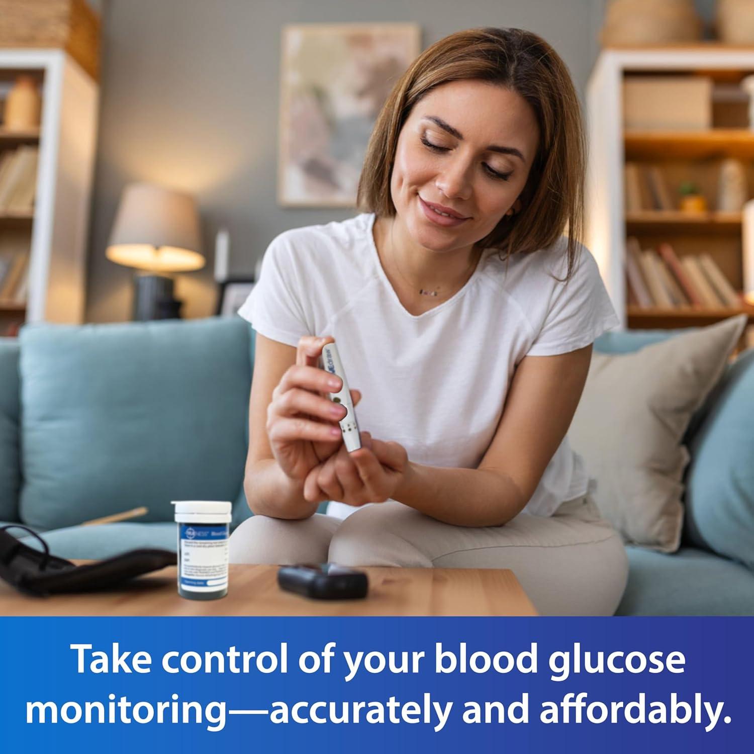 Medidor de Glucosa en Sangre TRUENESS con 100 Tiras y Lancetas