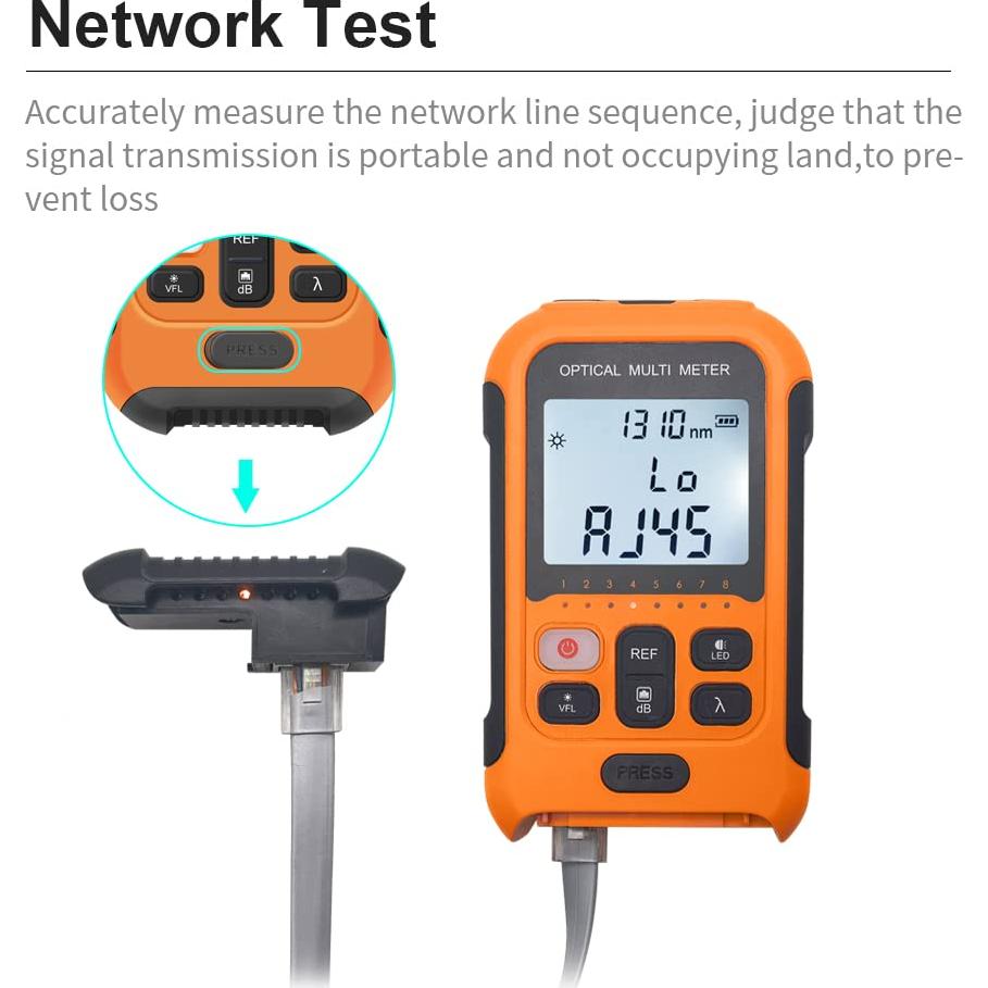 Medidor de Potencia de Fibra Óptica Yide OPM&VFL-2Mw, 8 Longitudes de Onda
