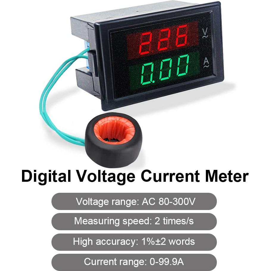 Medidor Digital de Voltaje y Amperaje KETOTEK 80-300V 100A