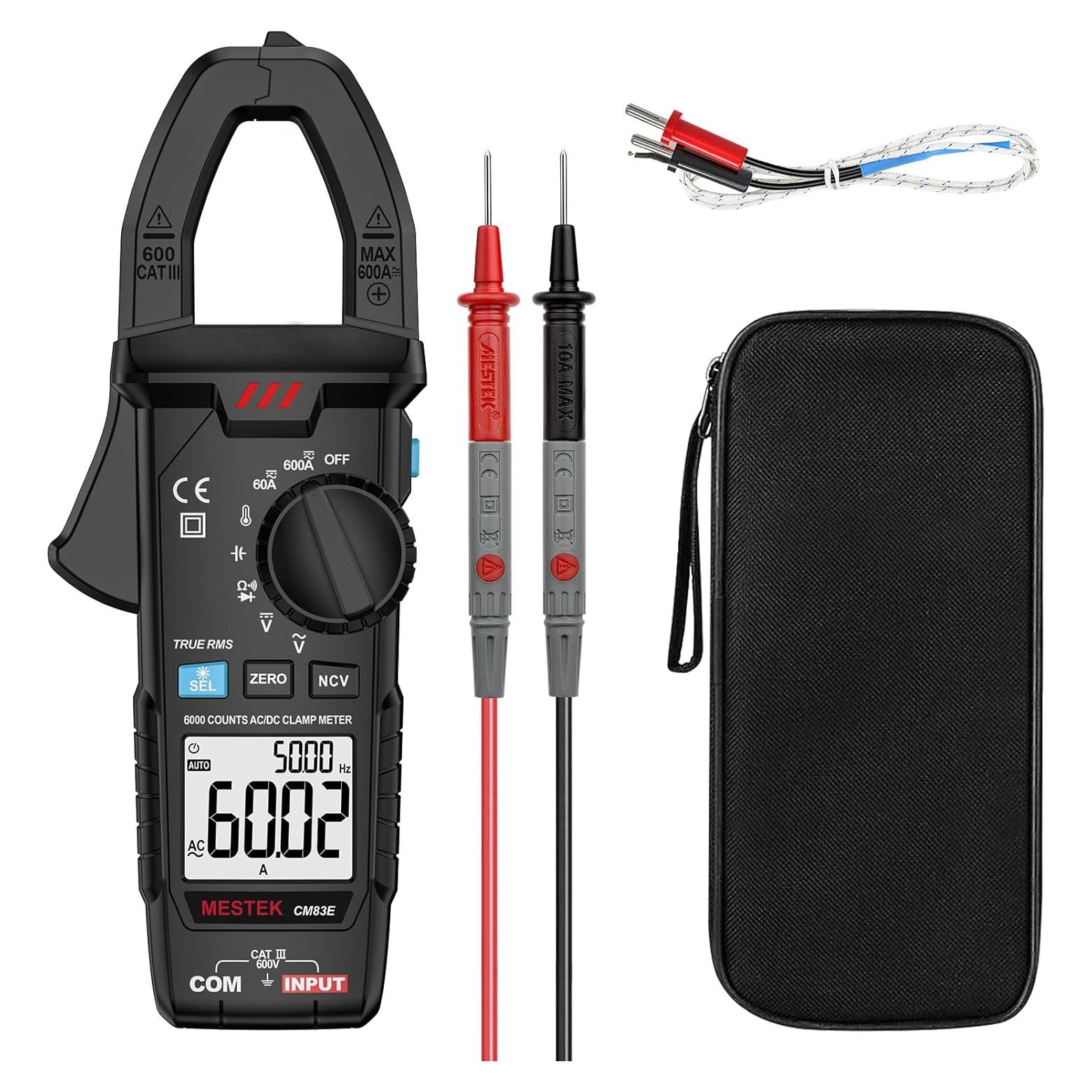 Multímetro Digital MESTEK CM83E Pinza 6000 Cuentas AC DC