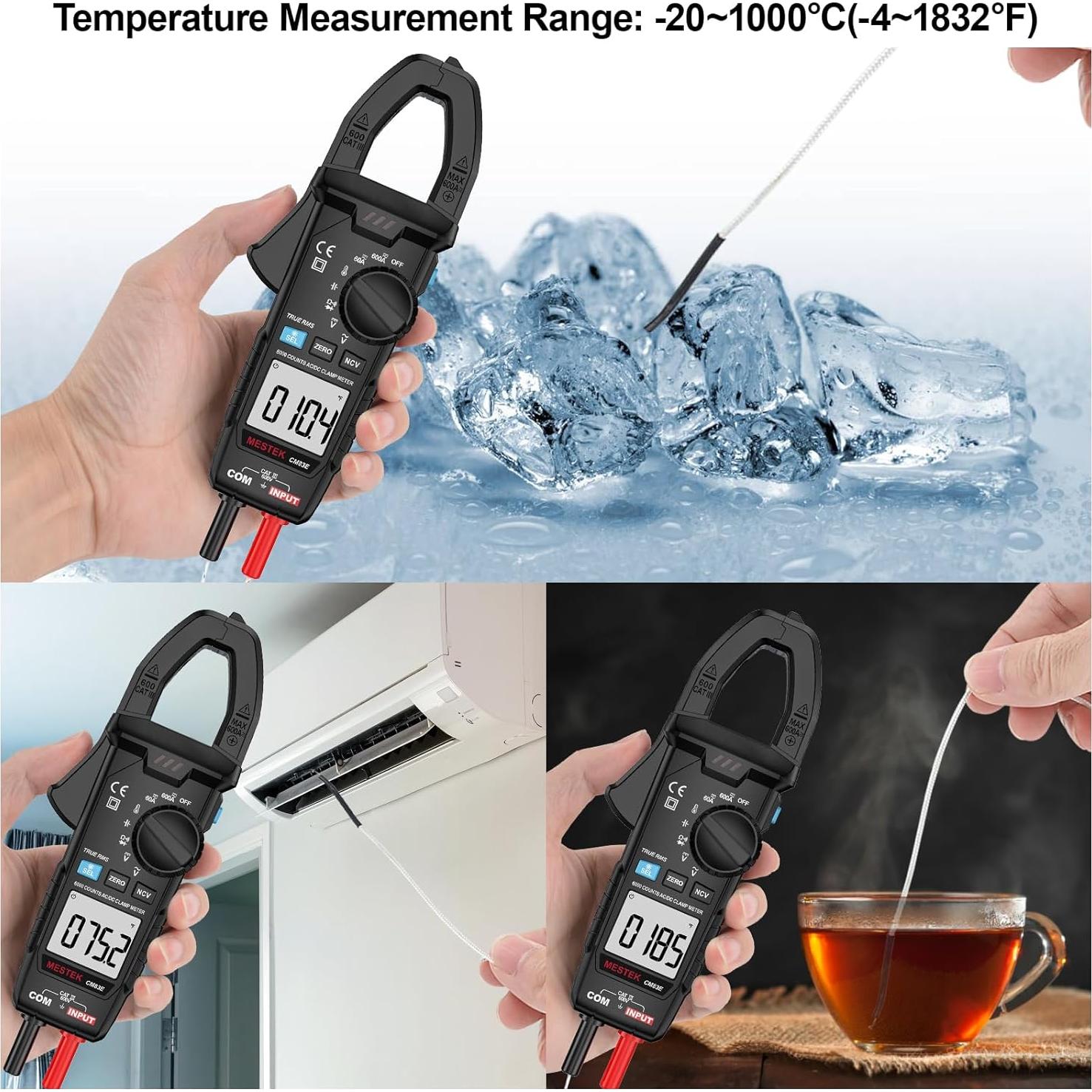 Multímetro Digital MESTEK CM83E Pinza 6000 Cuentas AC DC