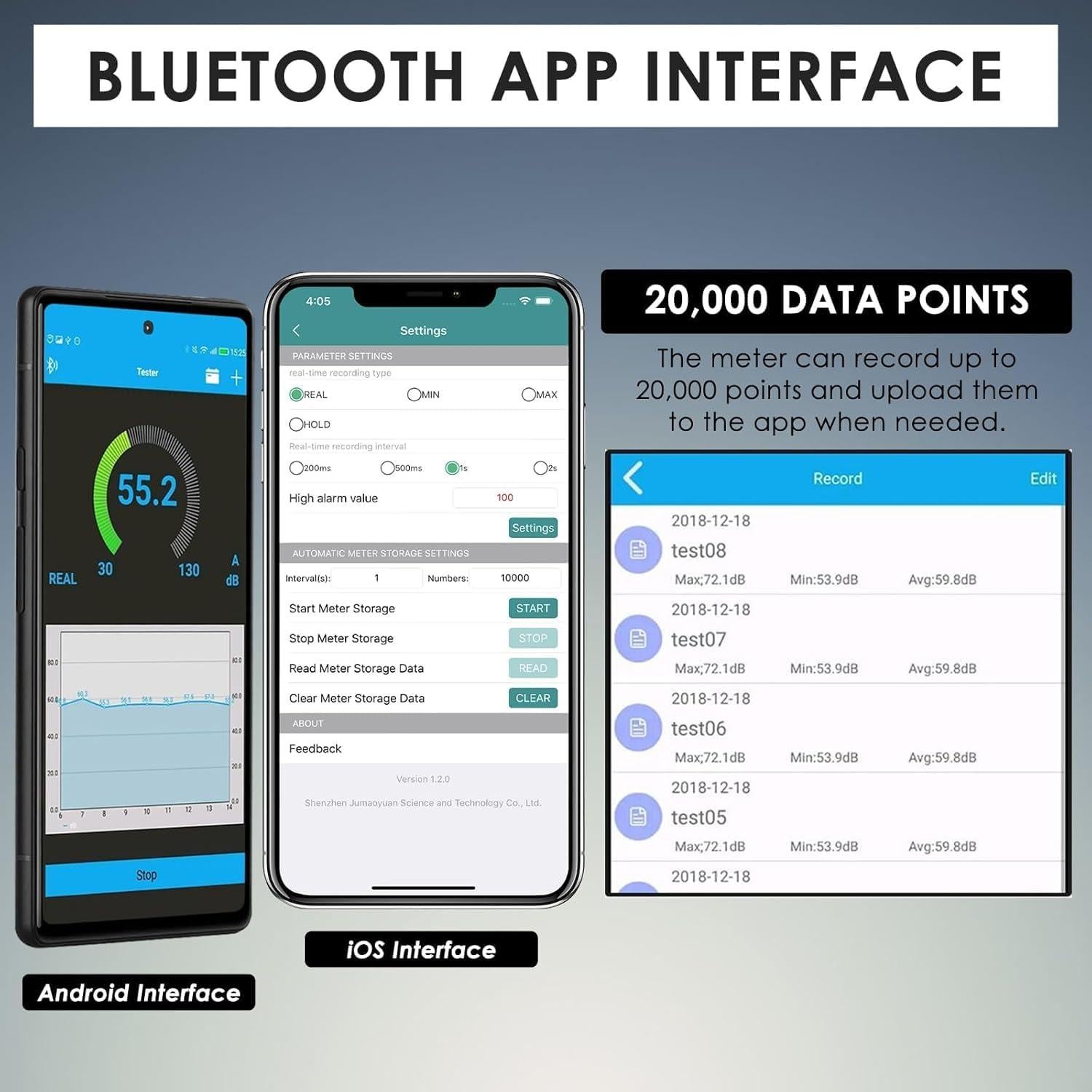 Medidor de Decibelios Bluetooth Landtek MILA37900 30-130dBA
