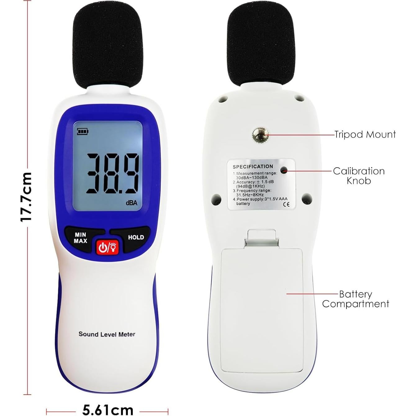 Medidor de Decibelios Bluetooth Landtek MILA37900 30-130dBA