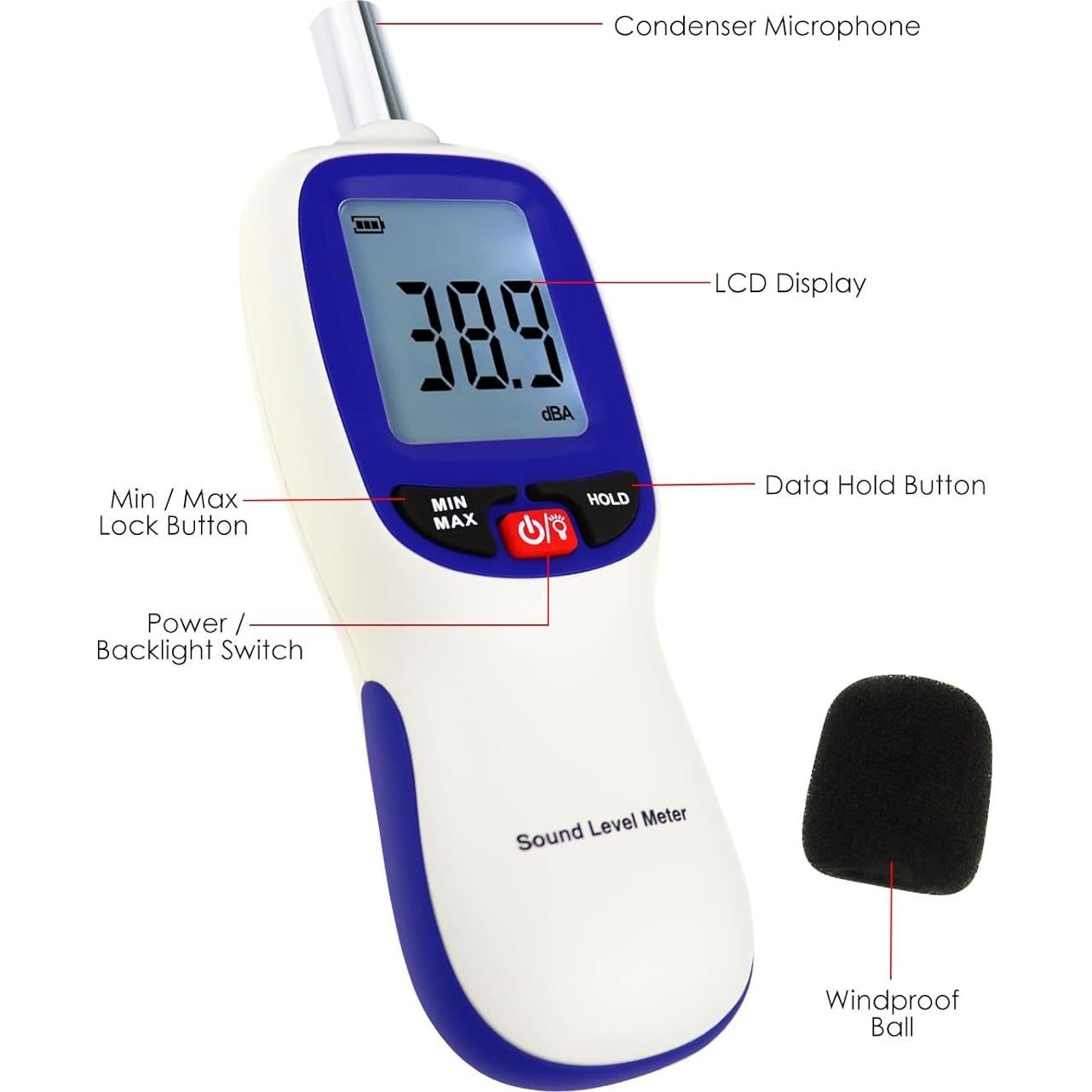 Medidor de Decibelios Bluetooth Landtek MILA37900 30-130dBA