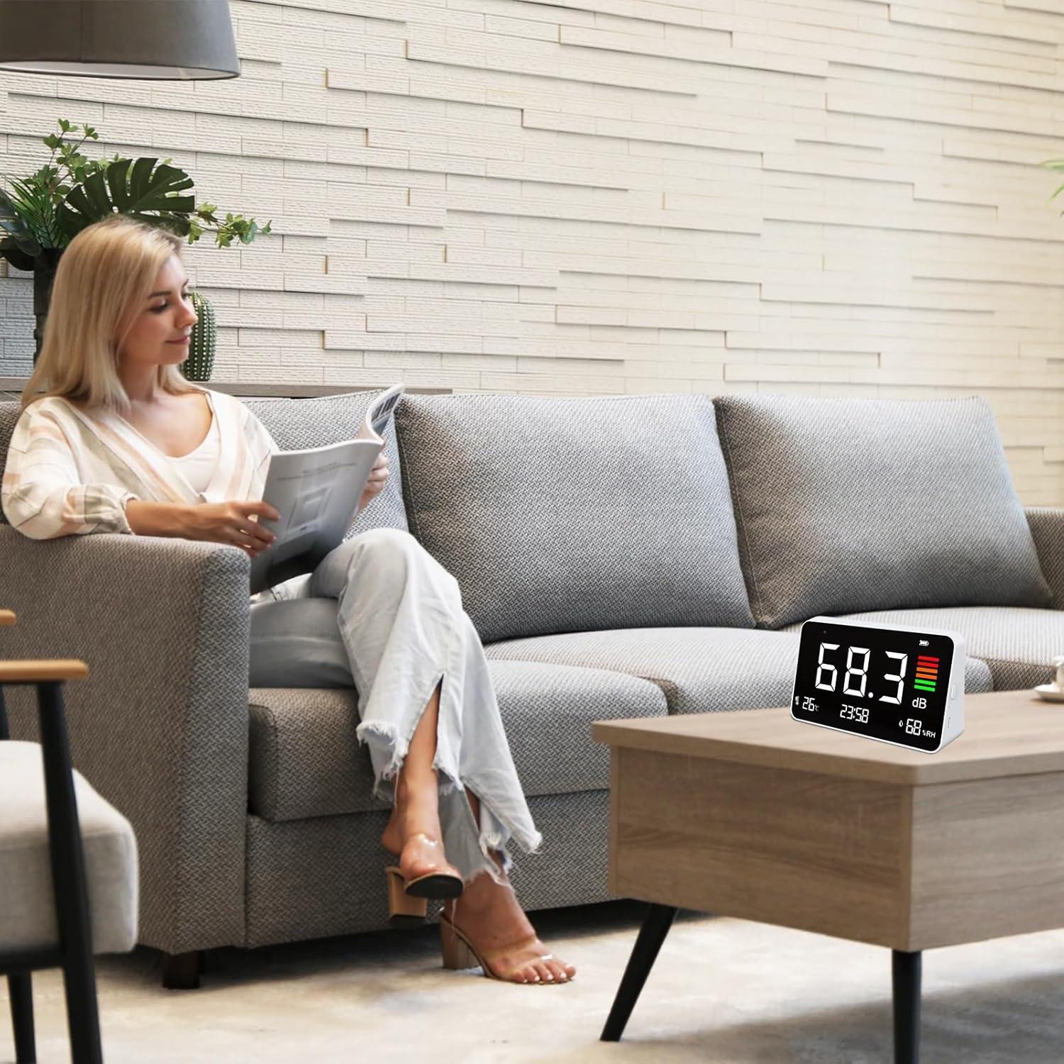 Medidor de Decibelios 5 en 1 Buumin con Pantalla LCD 8.5"