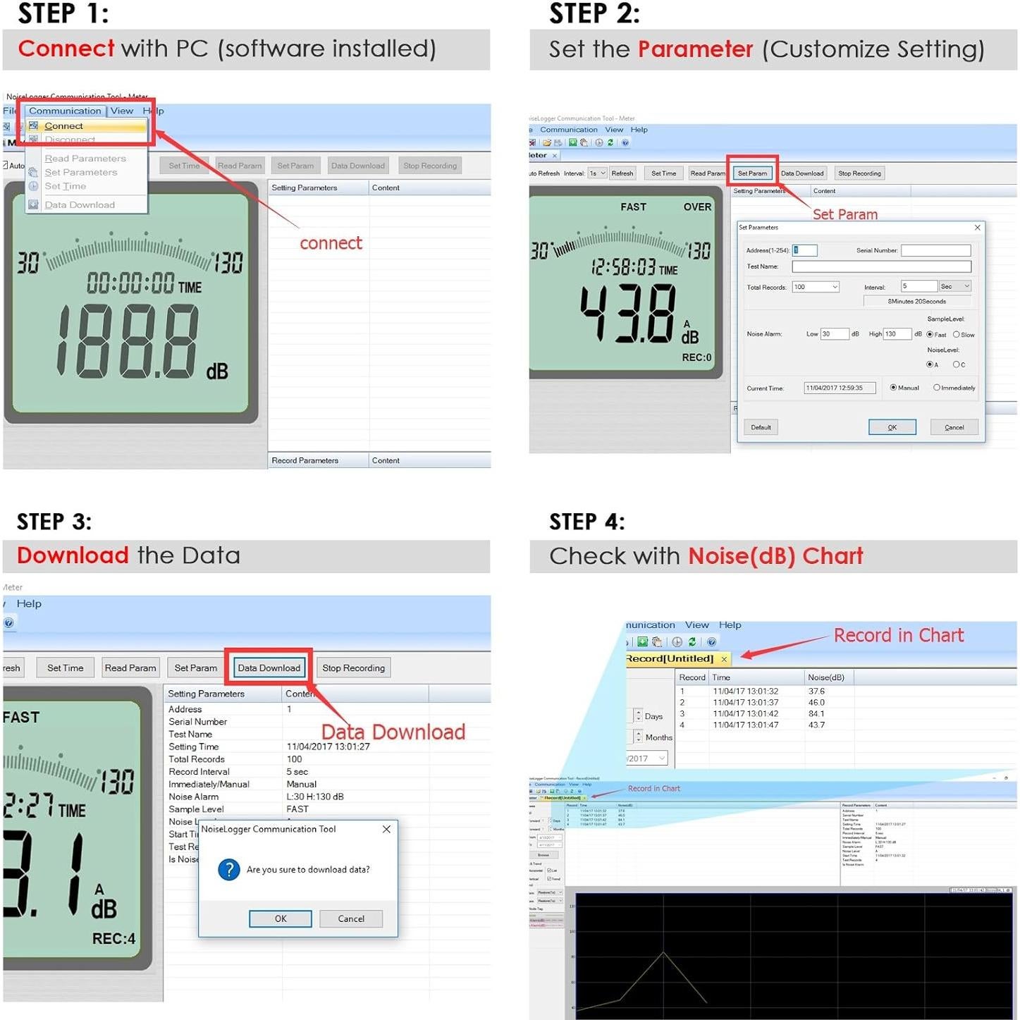 Medidor de Decibelios TekcoPlus SLM25TK 30-130 dB LCD