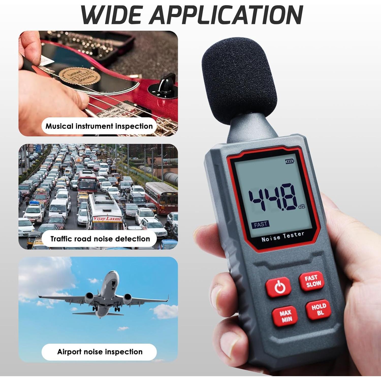 Medidor de Decibelios Gain Express SLM-411 30-130dB Portátil