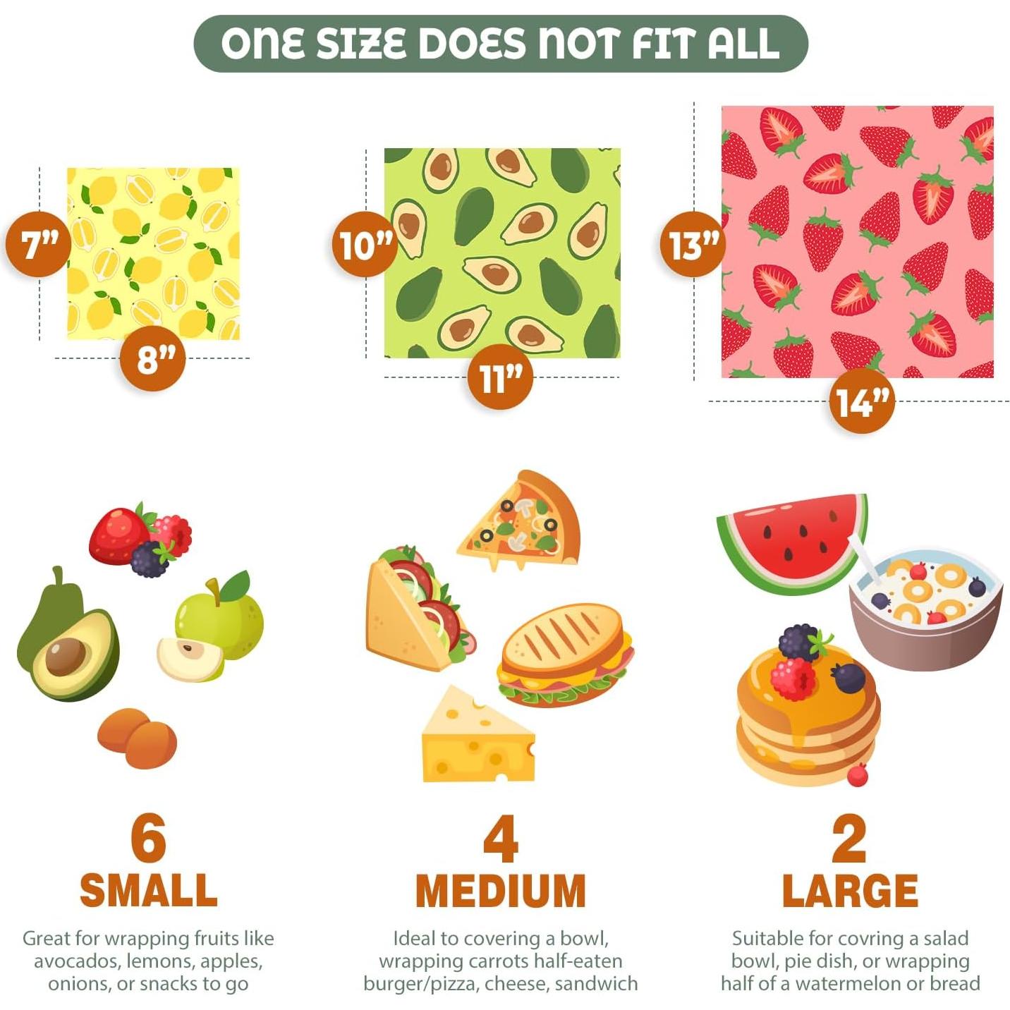 Envolturas de Comida de Cera de Abeja Akeeko - Paquete de 12