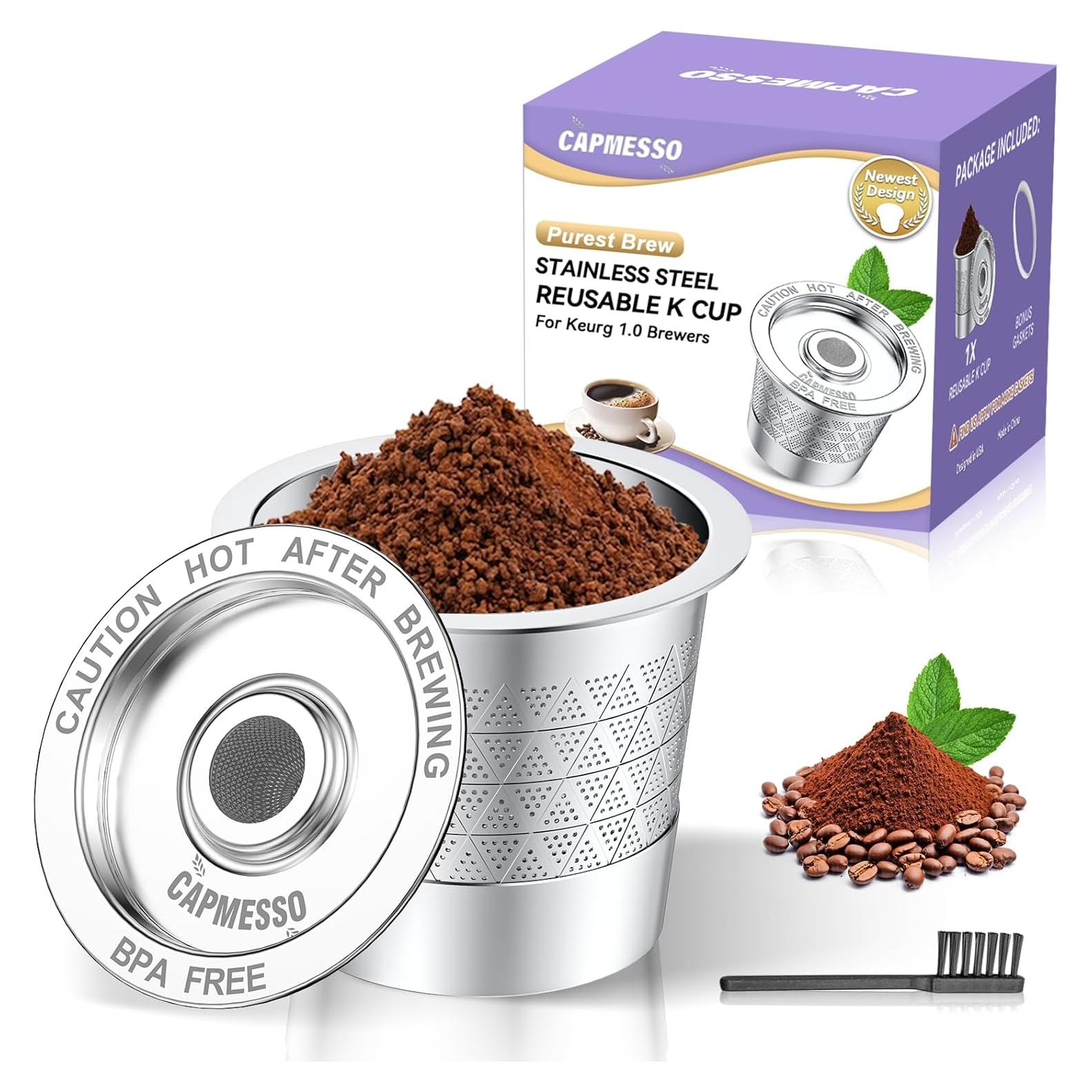 Taza K Reutilizable CAPMESSO de Acero Inoxidable - Doble Malla