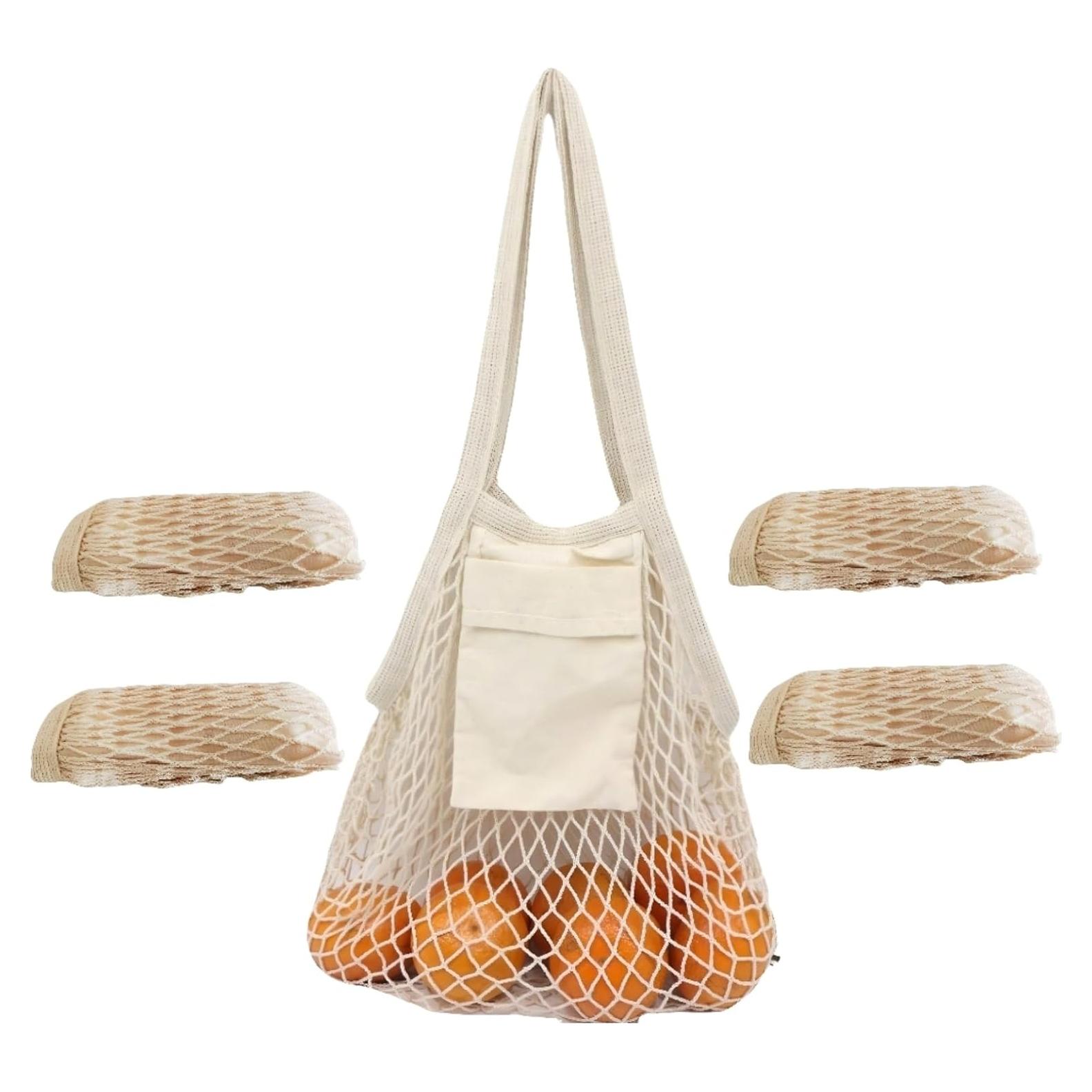 Juego de 4 Bolsas de Mercado HEYIBURAN con Asa Larga 35.56cm