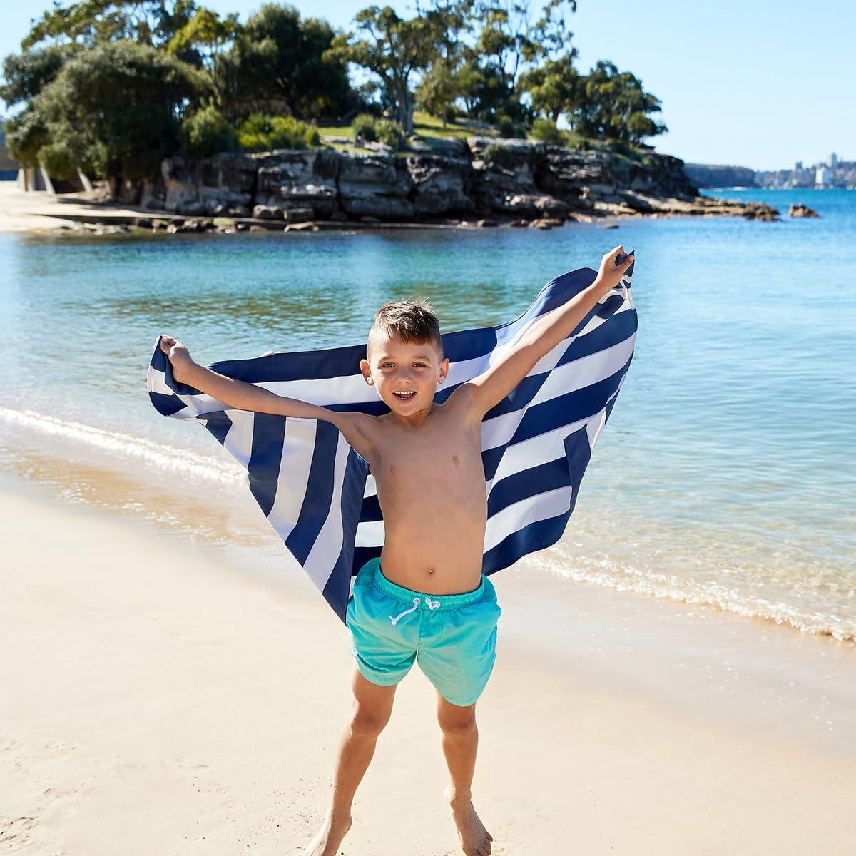 Toalla de Playa Dock & Bay Grande 160x90cm - Secado Rápido, Libre de Arena, 100% Reciclada