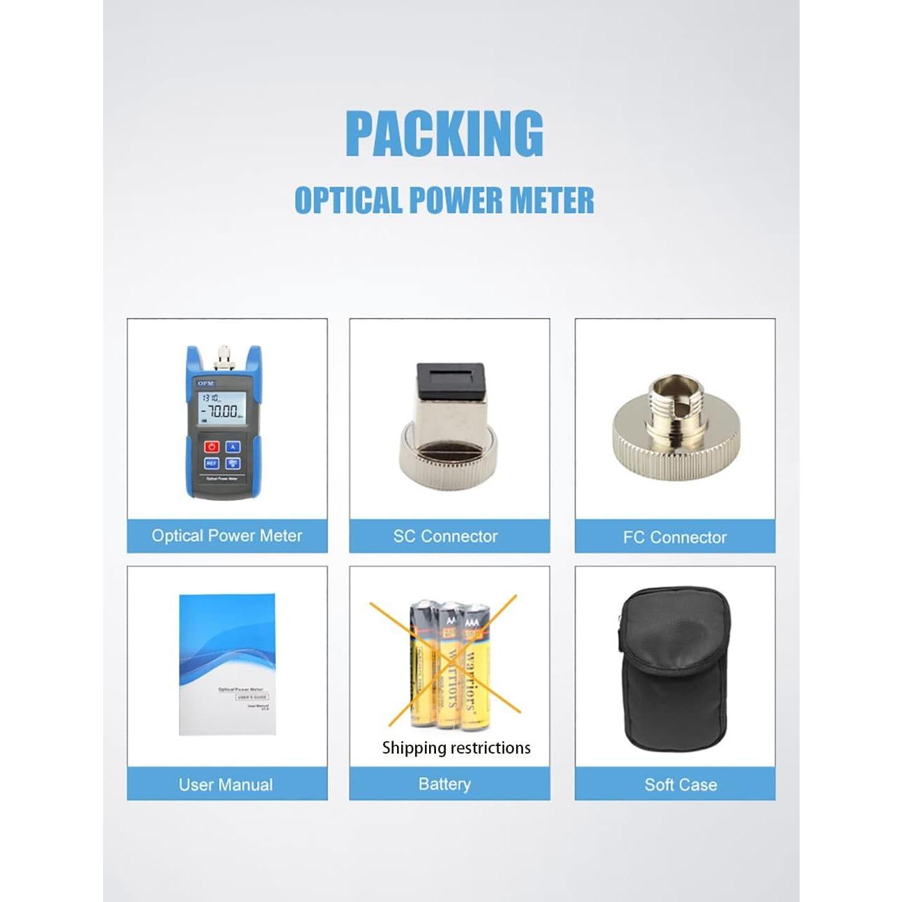 Medidor de Potencia Óptica Veimeitk VMT-TL510 -70 a +10 dBm