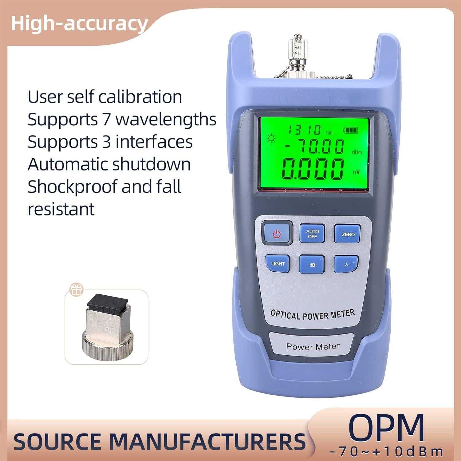 Medidor de Potencia Óptica ANPTAIKE OPM-70 -70 a +10 dBm