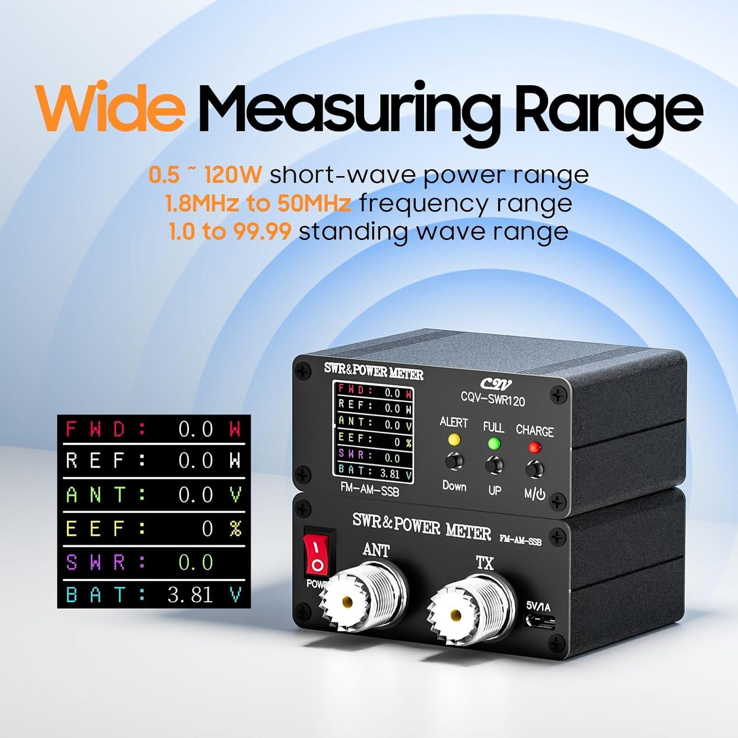Medidor de Onda Estacionaria CQV-SWR120 120W 1.8-54MHz