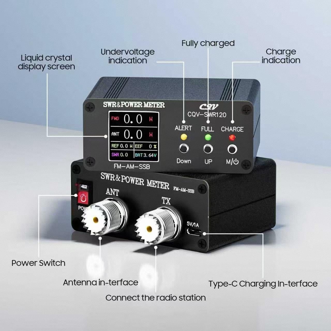 Medidor de Onda Estacionaria CQV-SWR120 120W 1.8-54MHz