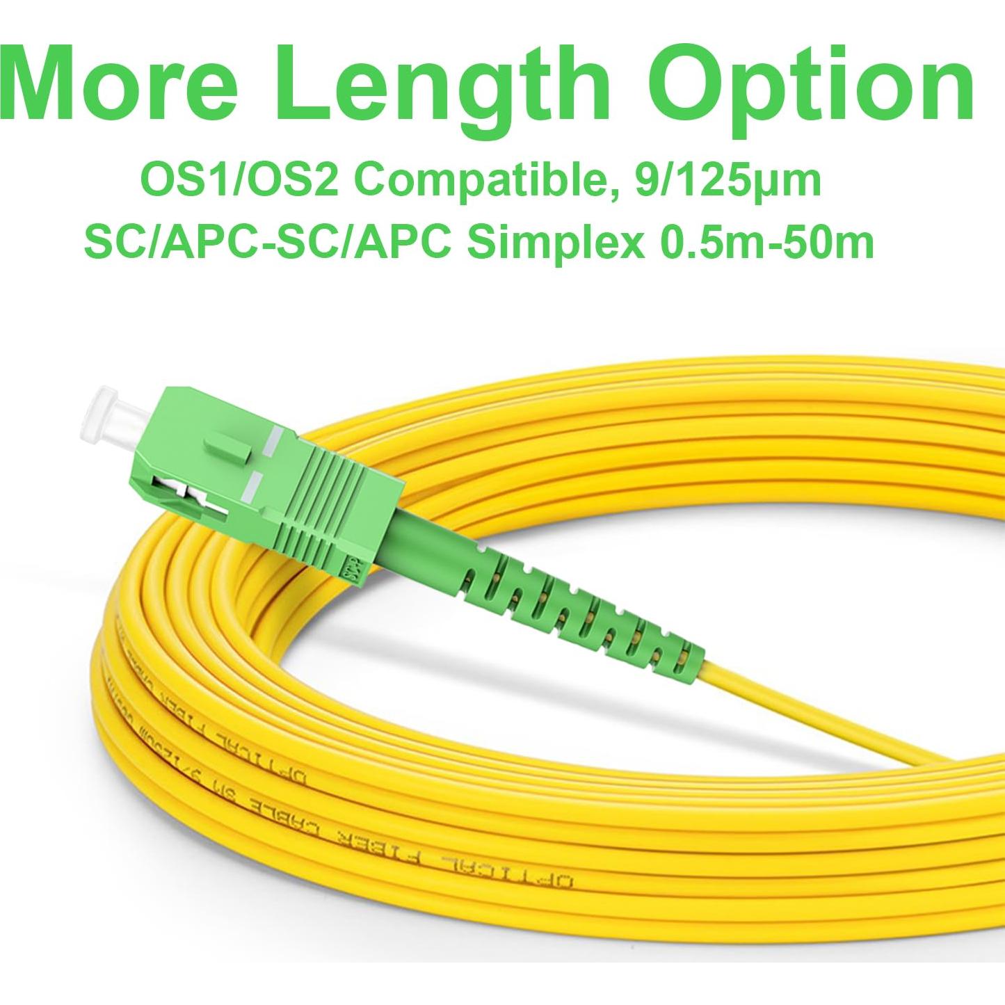 Cable de Fibra Óptica FLYPROFiber 1m SC/APC Modo Único 9/125µm