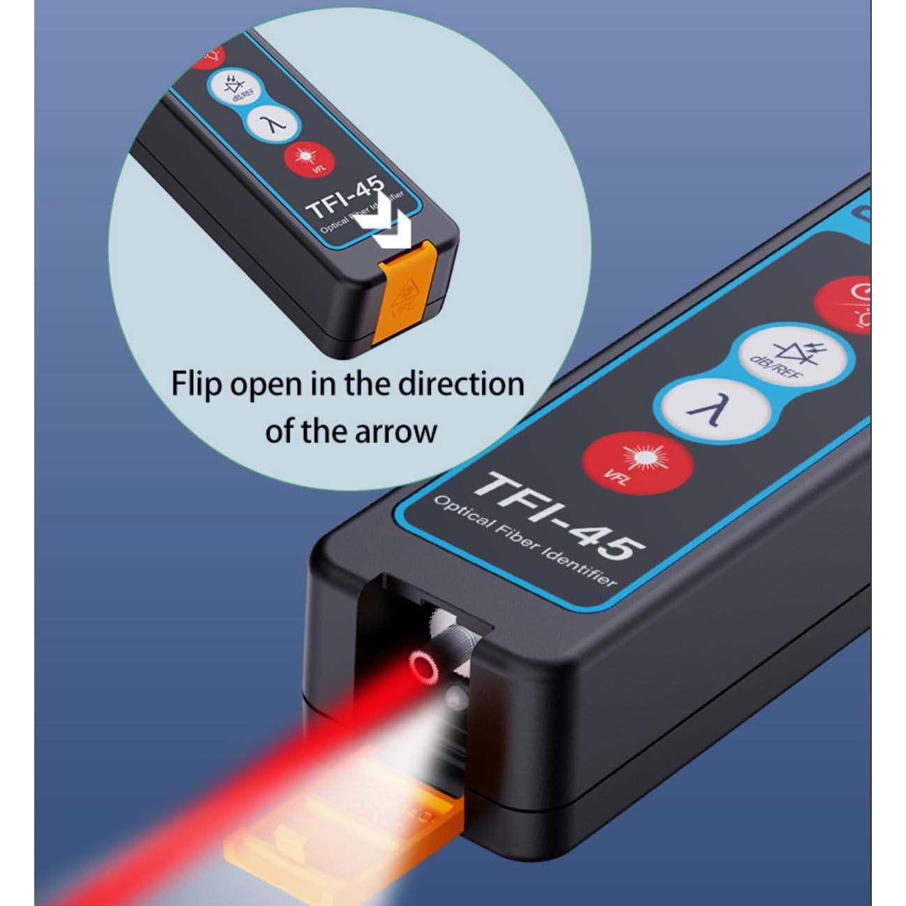 Detector de tráfico de fibra óptica Orientek TFI-45 con medidor de potencia y VFL