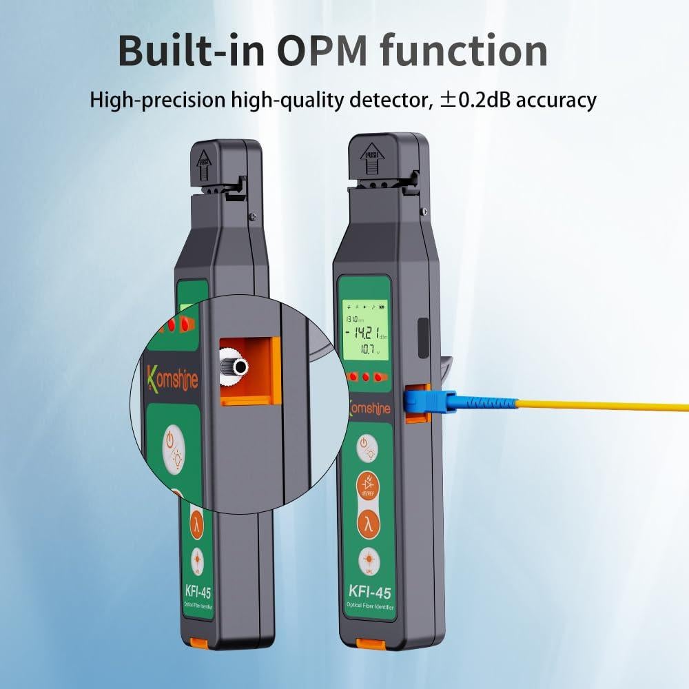 Identificador de Fibra Óptica Komshine KFI-45 - Medidor OPM y VFL