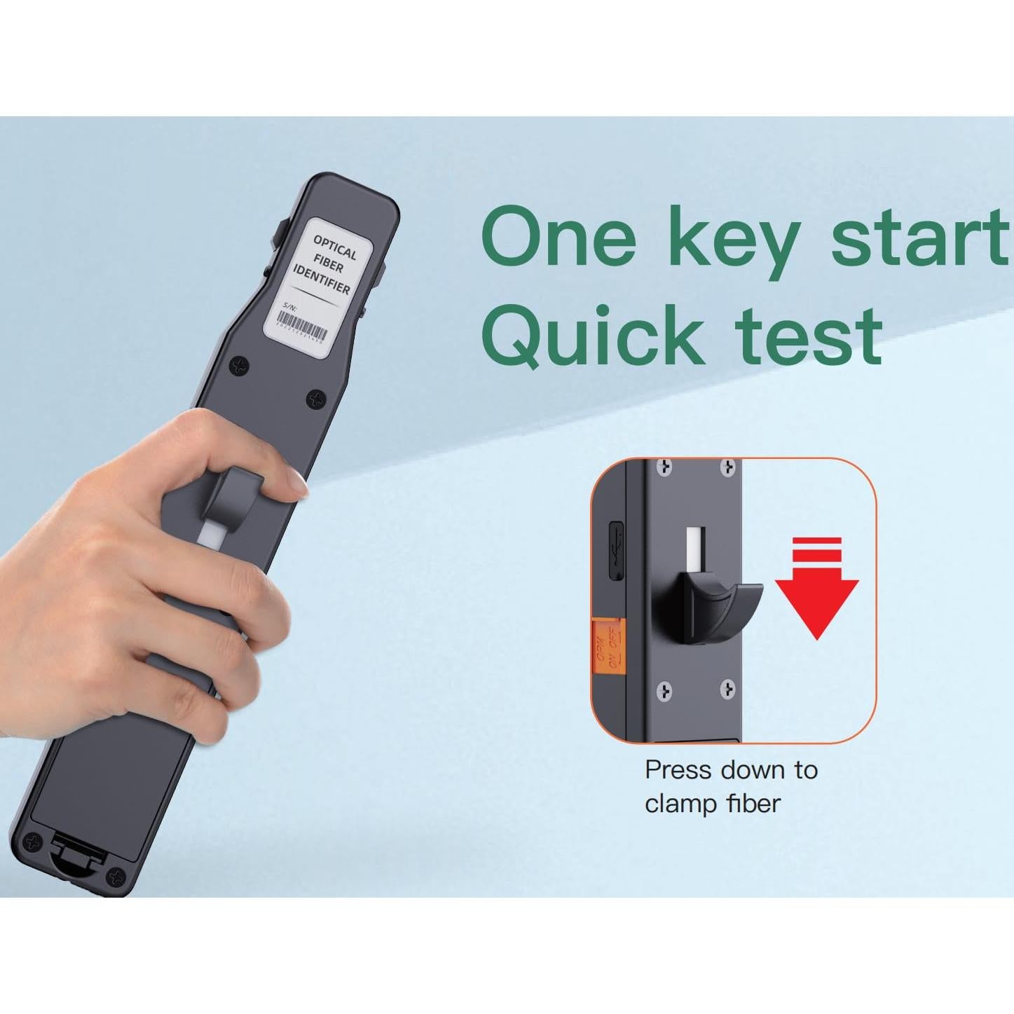 Identificador de Fibra Óptica Komshine KFI-45 - Medidor OPM y VFL