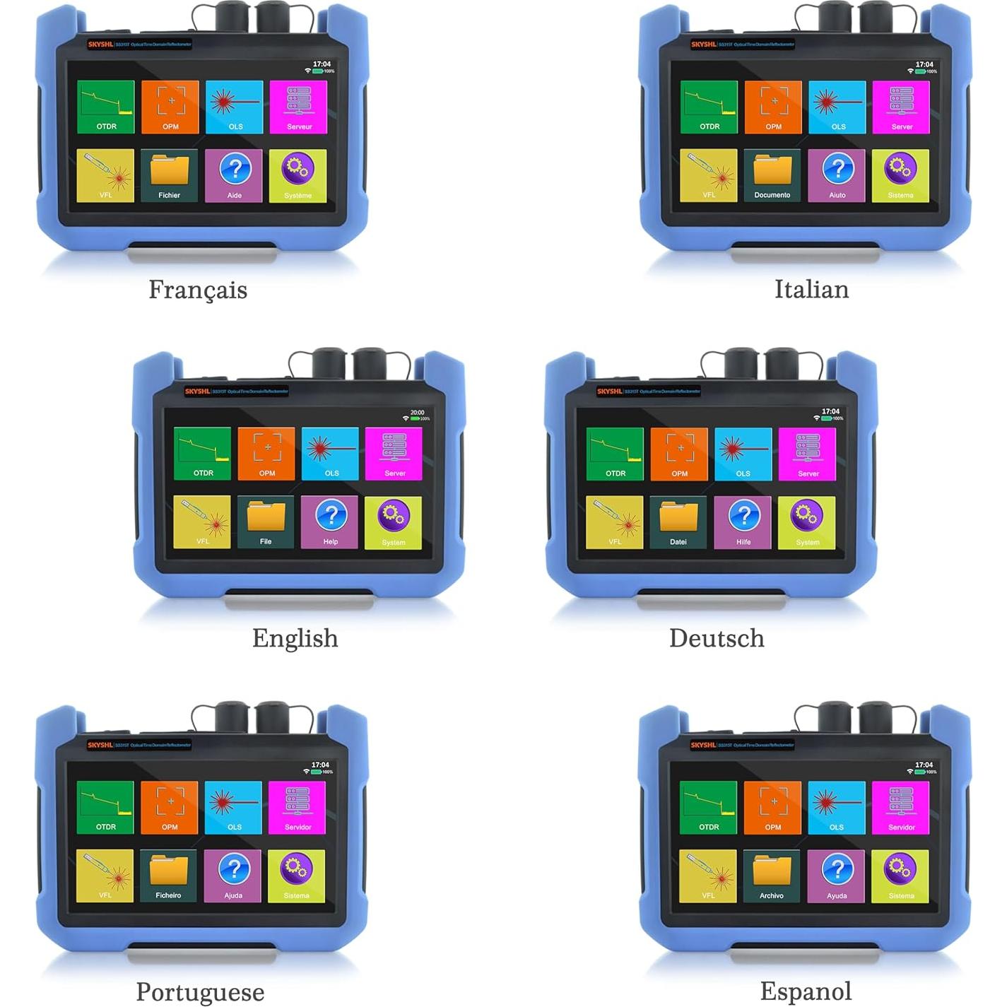 850nm/29dB+1300nm/37dB MM Fiber OTDR Tester Build in OPM+OLS+VFL+Event Map+APP Module+7inch Touch Screen Compatible with SC+FC+ST+LC/UPC&APC Connector-SS315T-2MM1