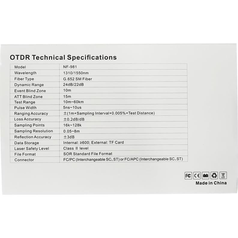 Probador de Fibra Óptica GOTMEET NF-981 OTDR 1310/1550nm 24dB