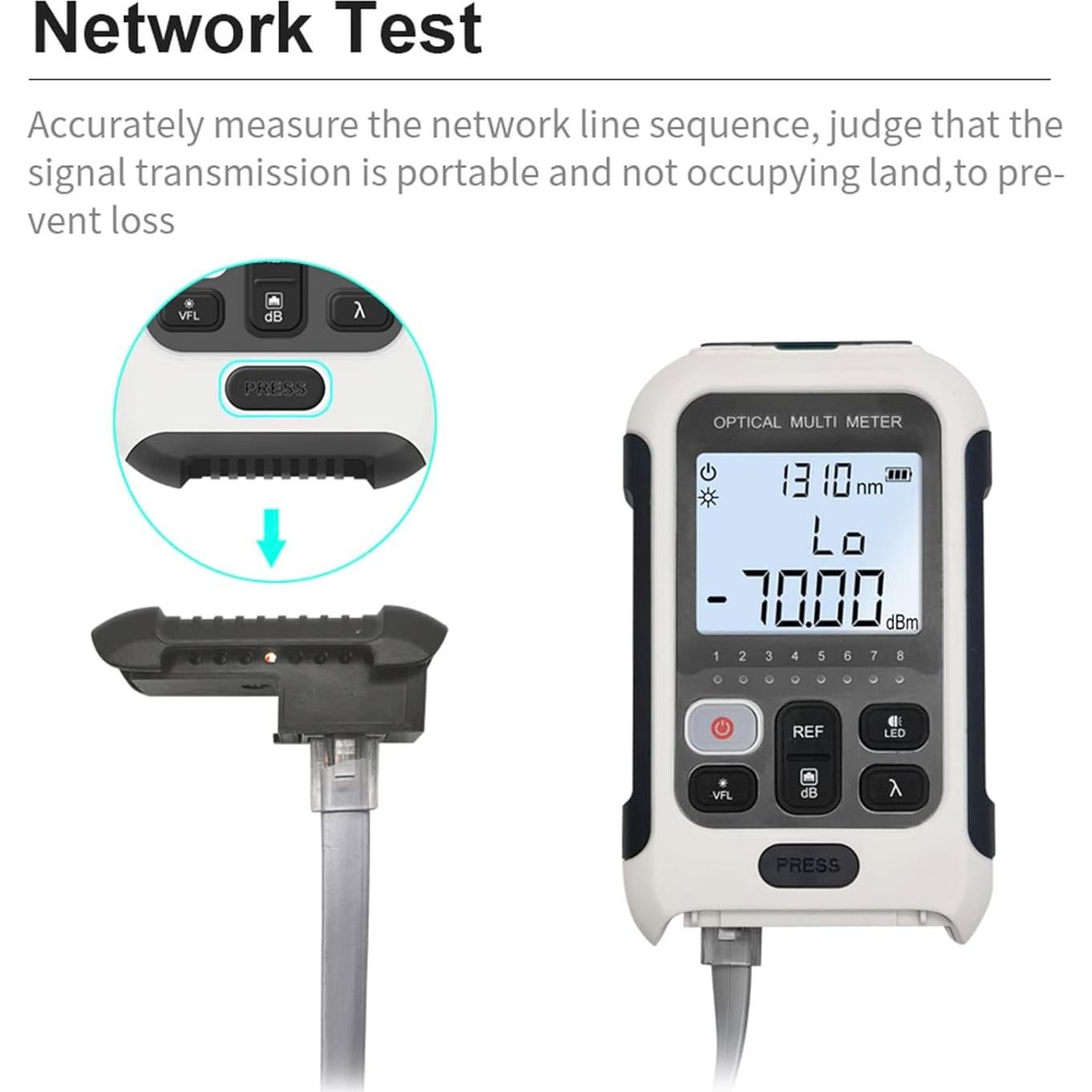 Medidor de Potencia de Fibra Óptica Fafeicy 800-1700nm